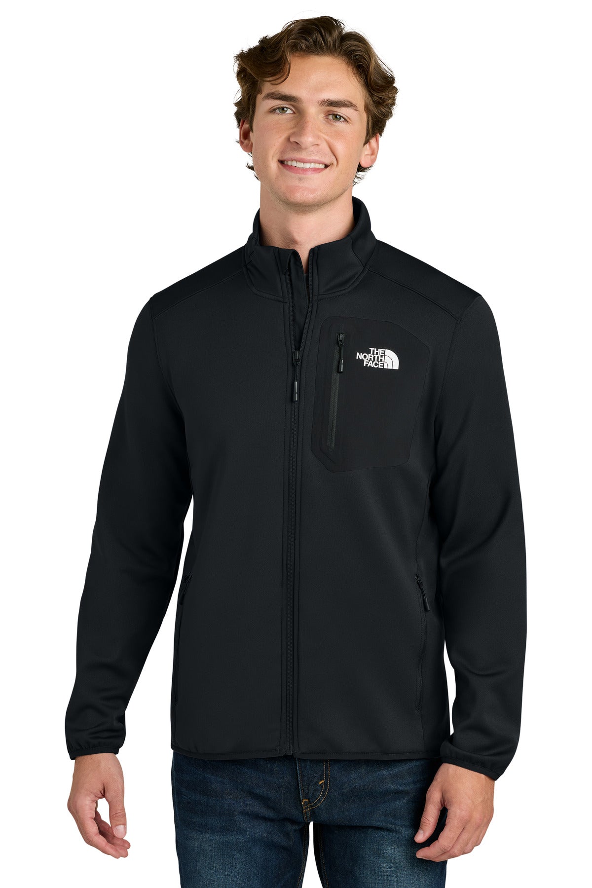 Custom TNF Black Dove Creek Full-Zip Fleece Jacket NF0A8FQN, personalized by SanCanDo Swag in Argyle, TX