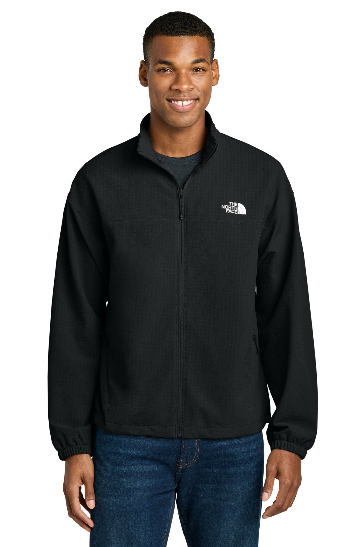 Custom TNF Black Mountain Horizon Jacket NF0A8GE2, personalized by SanCanDo Swag in Argyle, TX