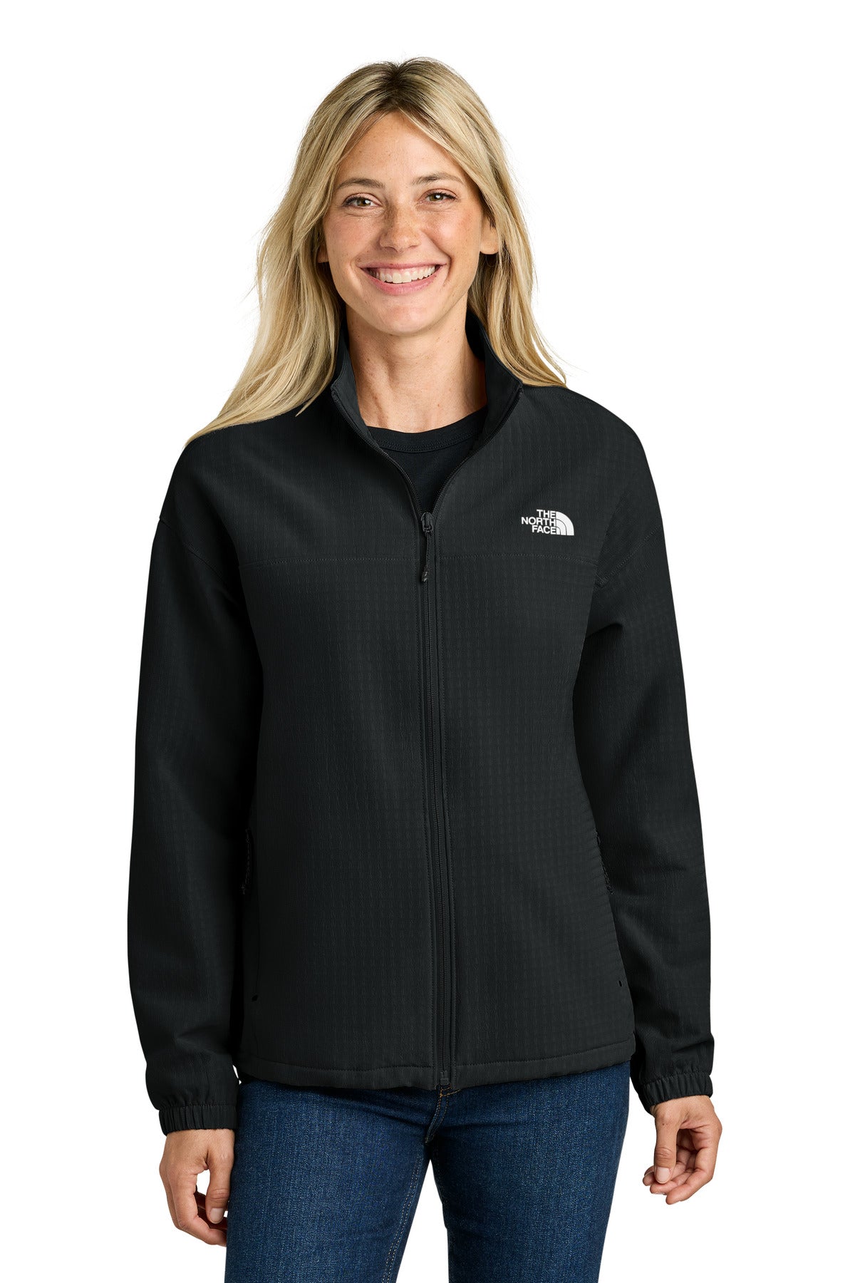 Custom TNF Black Women's Mountain Horizon Jacket NF0A8GE3, personalized by SanCanDo Swag in Argyle, TX