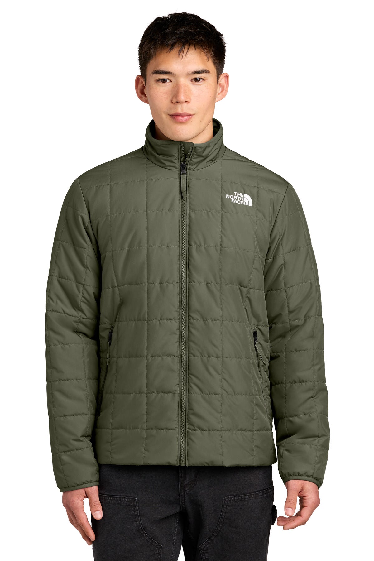 Custom New Taupe Green Iron Drift Quilted Jacket NF0A8JEV, personalized by SanCanDo Swag in Argyle, TX