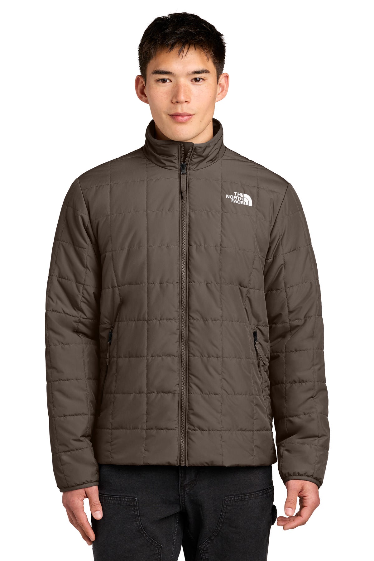 Custom Smokey Brown Iron Drift Quilted Jacket NF0A8JEV, personalized by SanCanDo Swag in Argyle, TX
