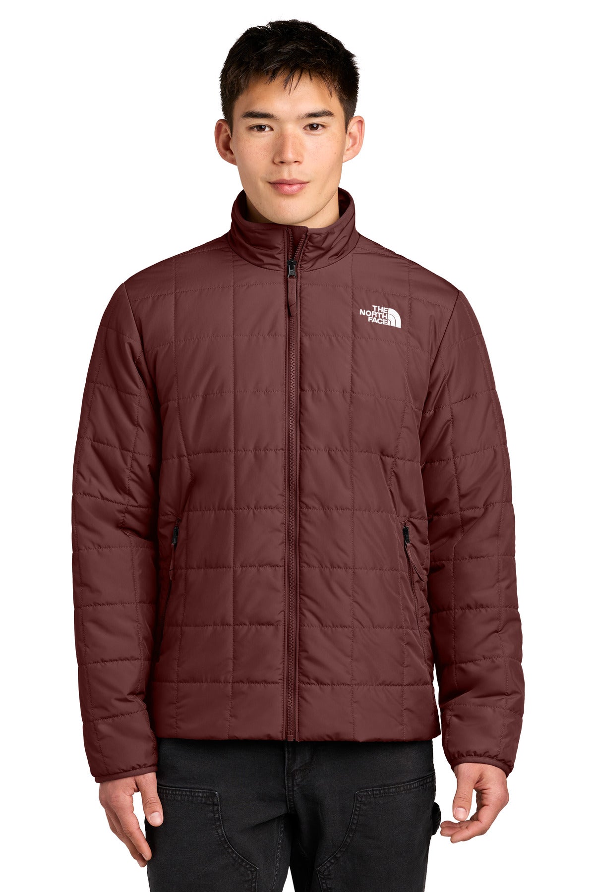 Custom Sumac Burgundy Iron Drift Quilted Jacket NF0A8JEV, personalized by SanCanDo Swag in Argyle, TX