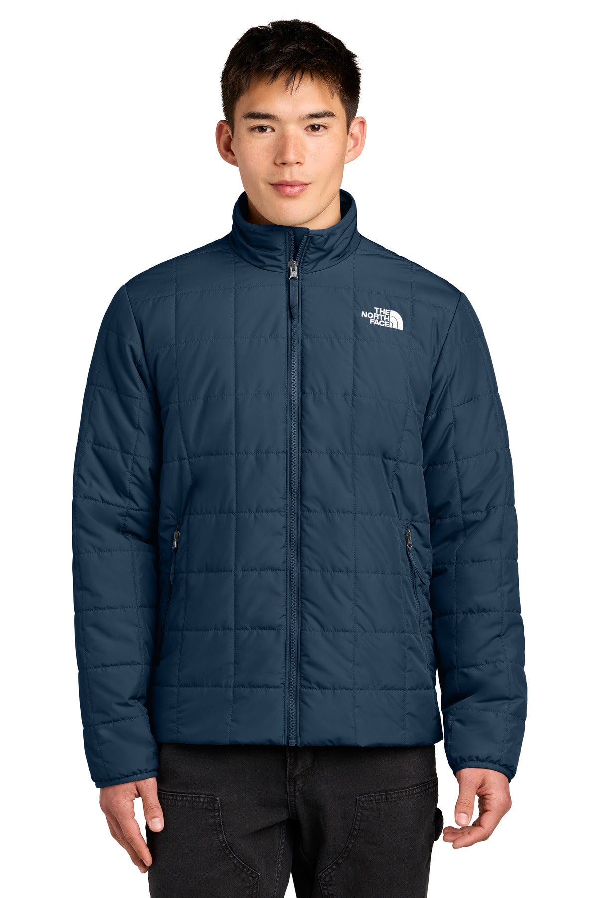 Custom Summit Navy Iron Drift Quilted Jacket NF0A8JEV, personalized by SanCanDo Swag in Argyle, TX