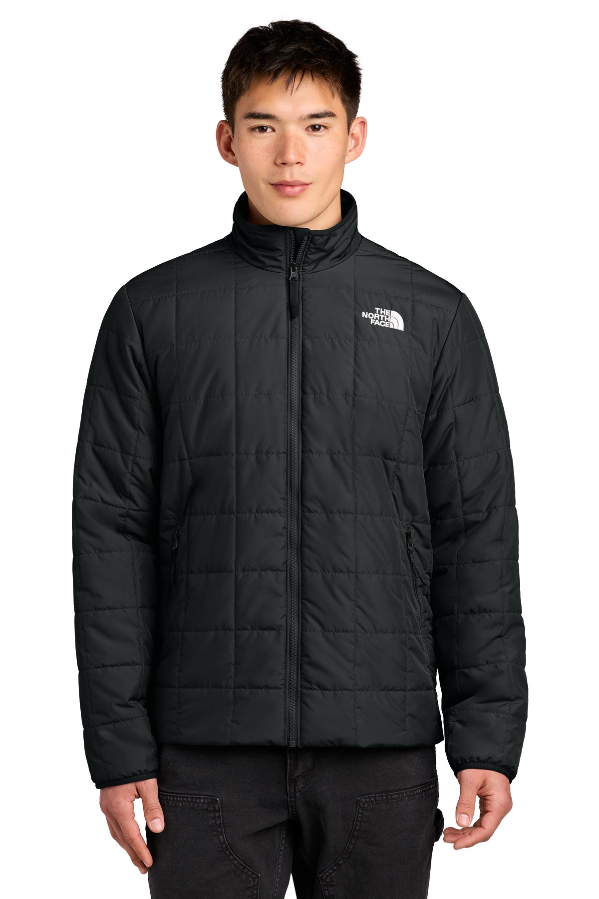 Custom TNF Black Iron Drift Quilted Jacket NF0A8JEV, personalized by SanCanDo Swag in Argyle, TX