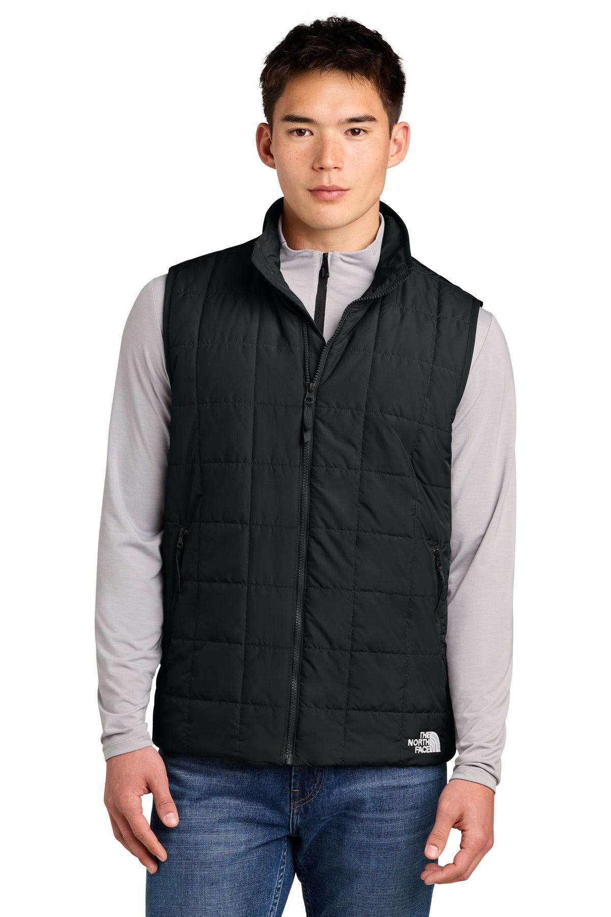 Custom TNF Black Iron Drift Quilted Vest NF0A8JEW, personalized by SanCanDo Swag in Argyle, TX