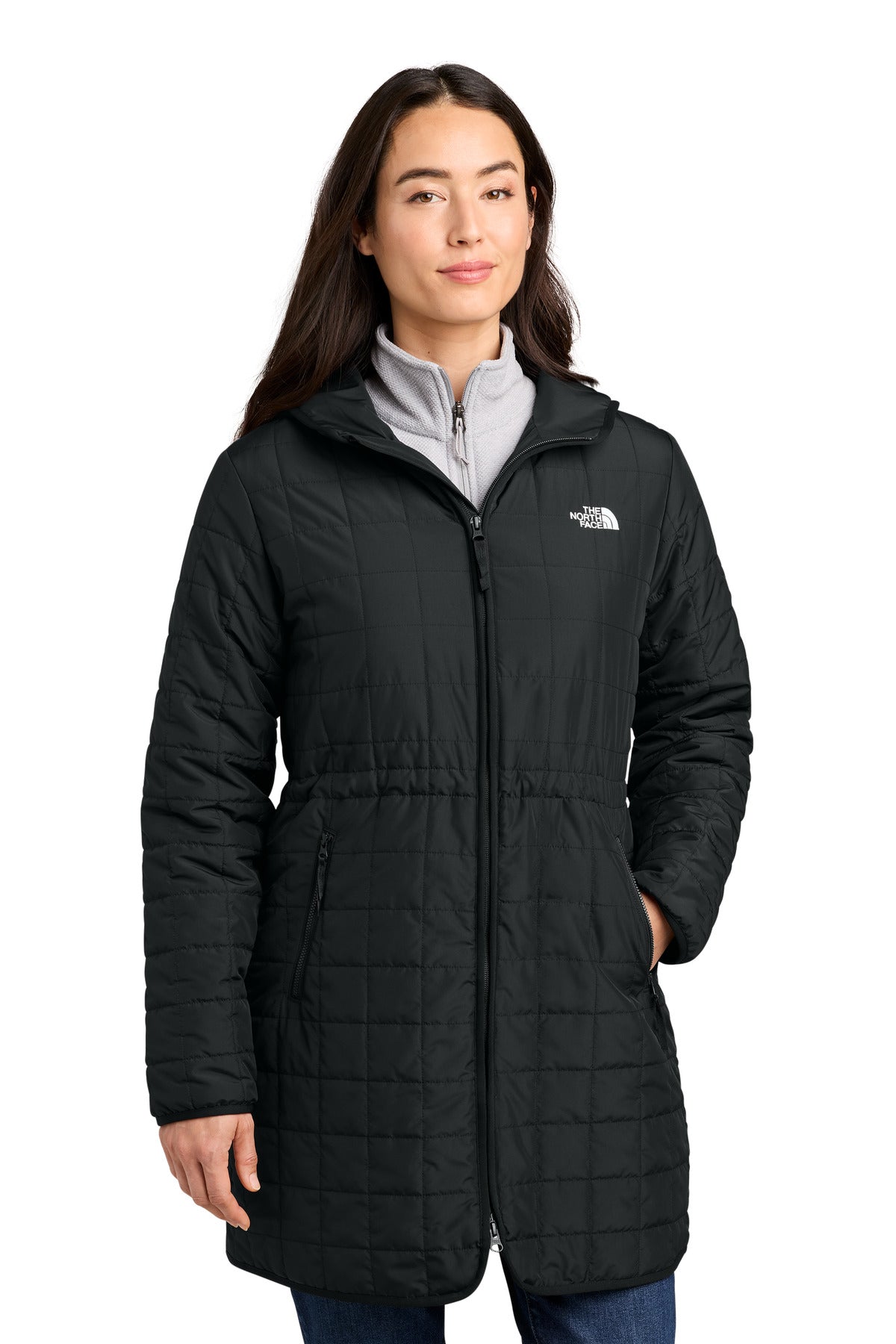 Custom TNF Black Women's Iron Drift Quilted Hooded Parka NF0A8JEY, personalized by SanCanDo Swag in Argyle, TX