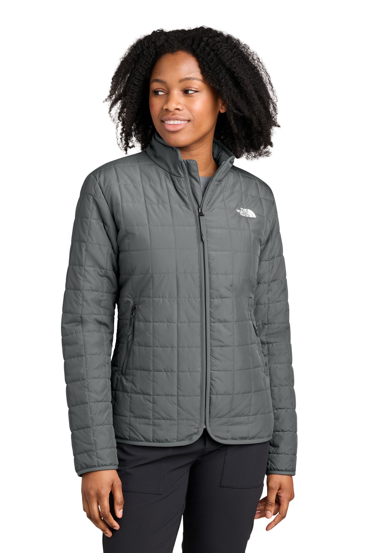 Custom Smoked Pearl Grey Women's Iron Drift Quilted Jacket NF0A8JEZ, personalized by SanCanDo Swag in Argyle, TX