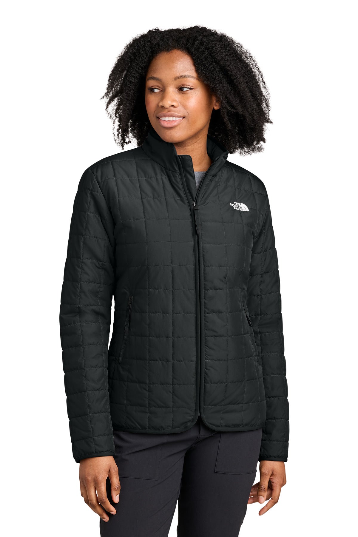 Custom TNF Black Women's Iron Drift Quilted Jacket NF0A8JEZ, personalized by SanCanDo Swag in Argyle, TX