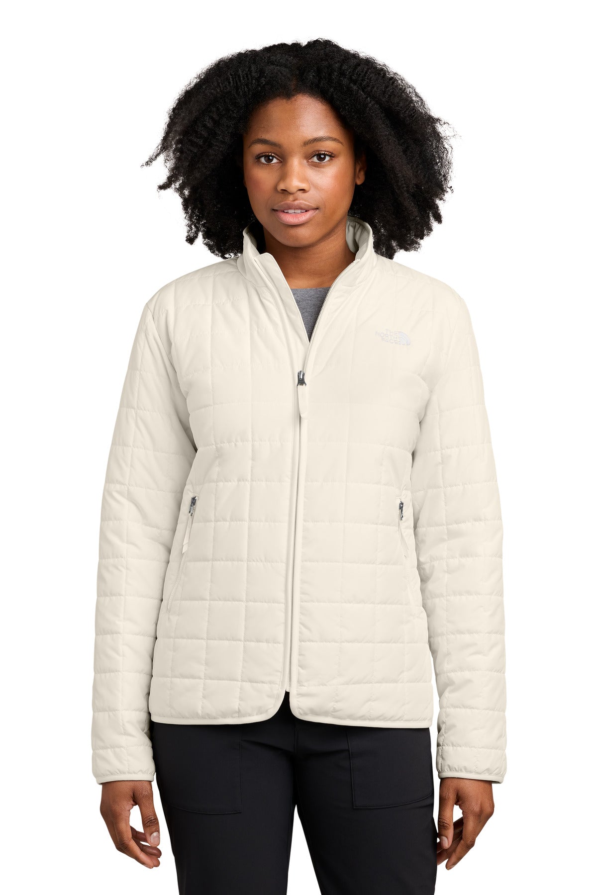 Custom White Dune Women's Iron Drift Quilted Jacket NF0A8JEZ, personalized by SanCanDo Swag in Argyle, TX