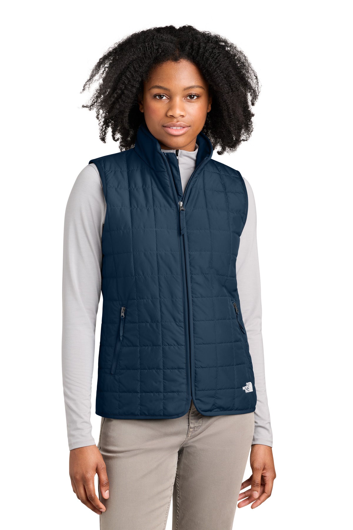 Custom Summit Navy Women's Iron Drift Quilted Vest NF0A8JF0, personalized by SanCanDo Swag in Argyle, TX