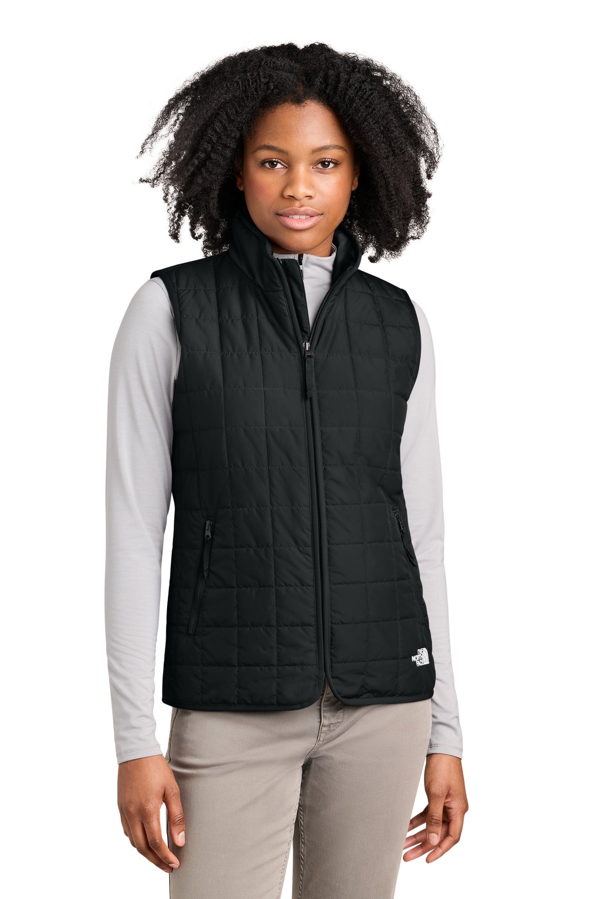 Custom TNF Black Women's Iron Drift Quilted Vest NF0A8JF0, personalized by SanCanDo Swag in Argyle, TX