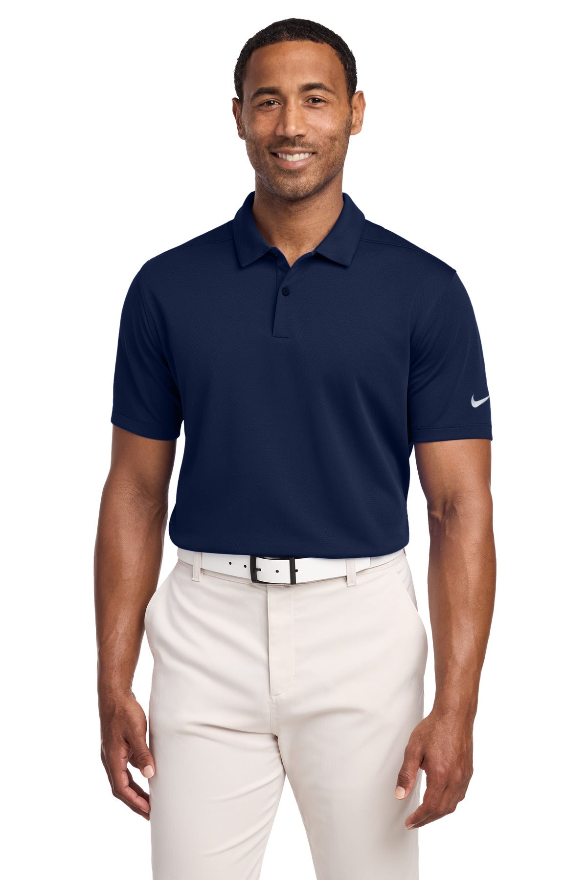 Custom Midnight Navy Dry Essential Solid Polo NKBV6042, personalized by SanCanDo Swag in Argyle, TX