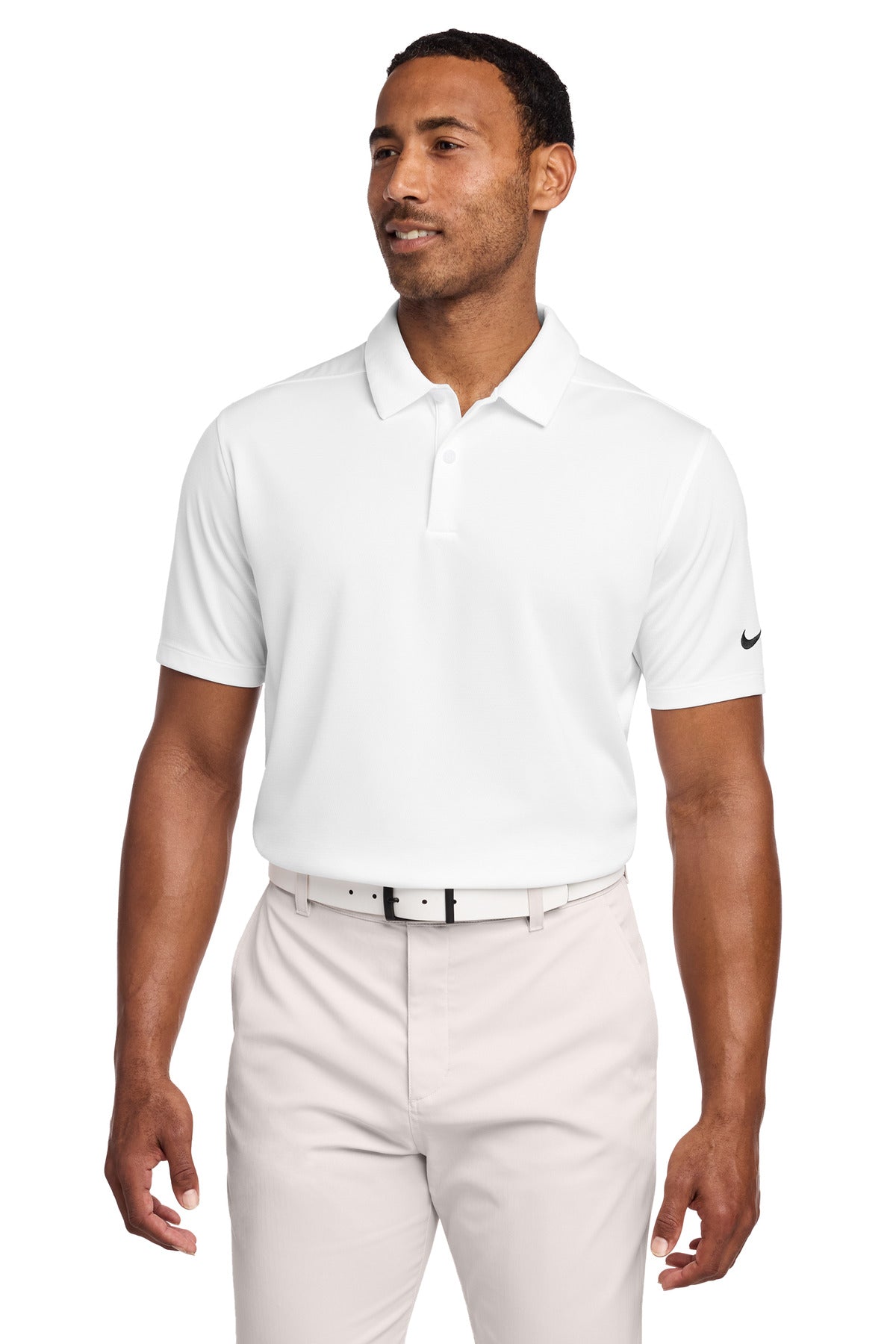 Custom White Dry Essential Solid Polo NKBV6042, personalized by SanCanDo Swag in Argyle, TX