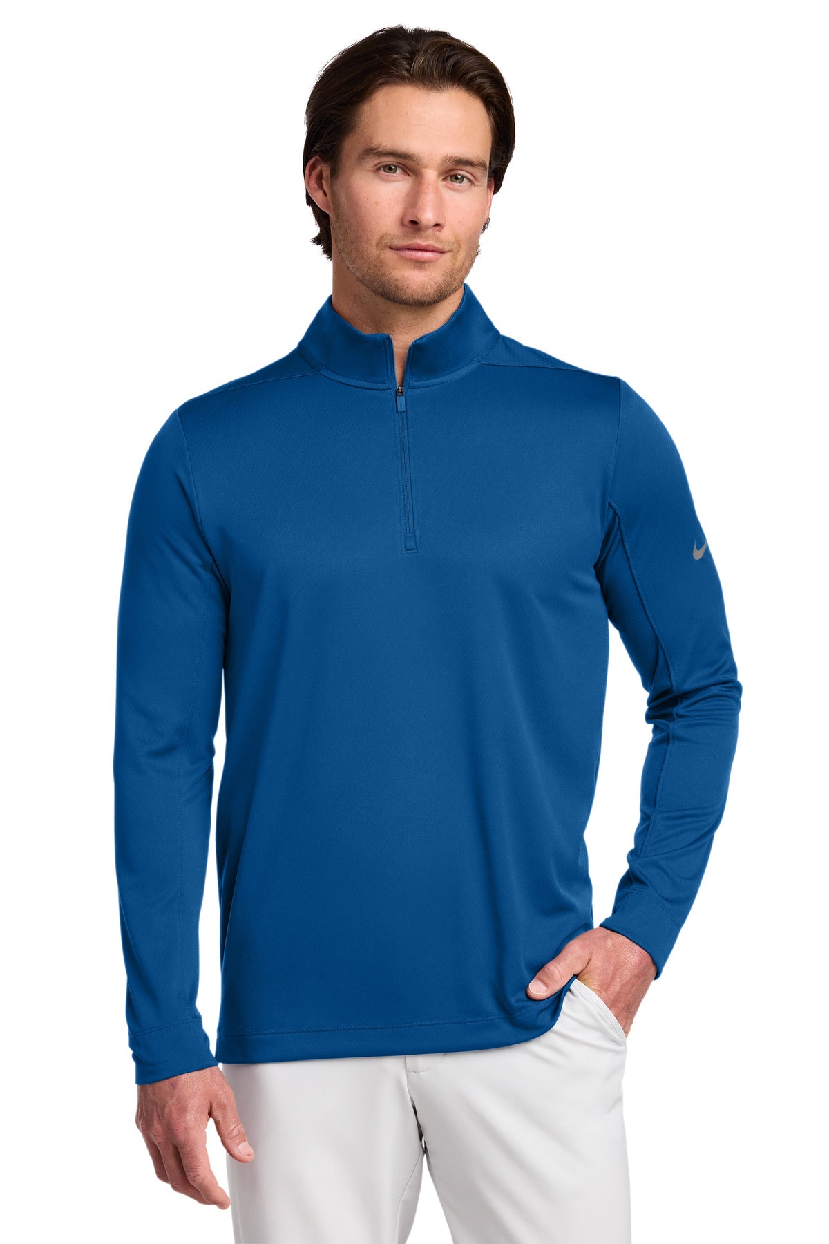Custom Gym Blue Dry 1/2-Zip Cover-Up NKBV6044, personalized by SanCanDo Swag in Argyle, TX