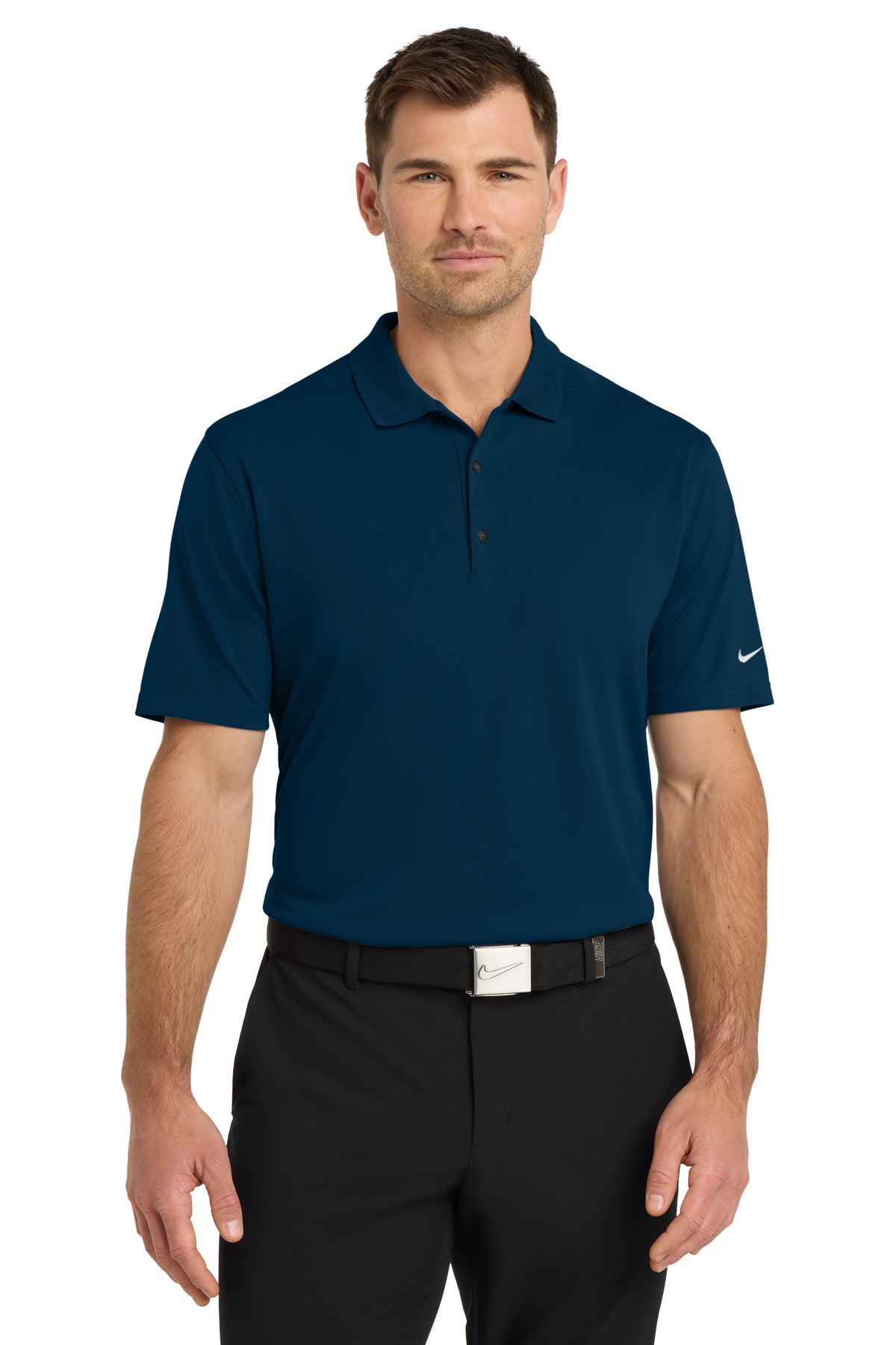 Custom Navy Dri-FIT Micro Pique 2.0 Polo NKDC1963, personalized by SanCanDo Swag in Argyle, TX