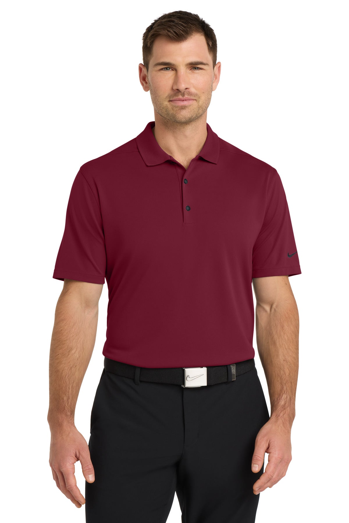 Custom Team Red Dri-FIT Micro Pique 2.0 Polo NKDC1963, personalized by SanCanDo Swag in Argyle, TX