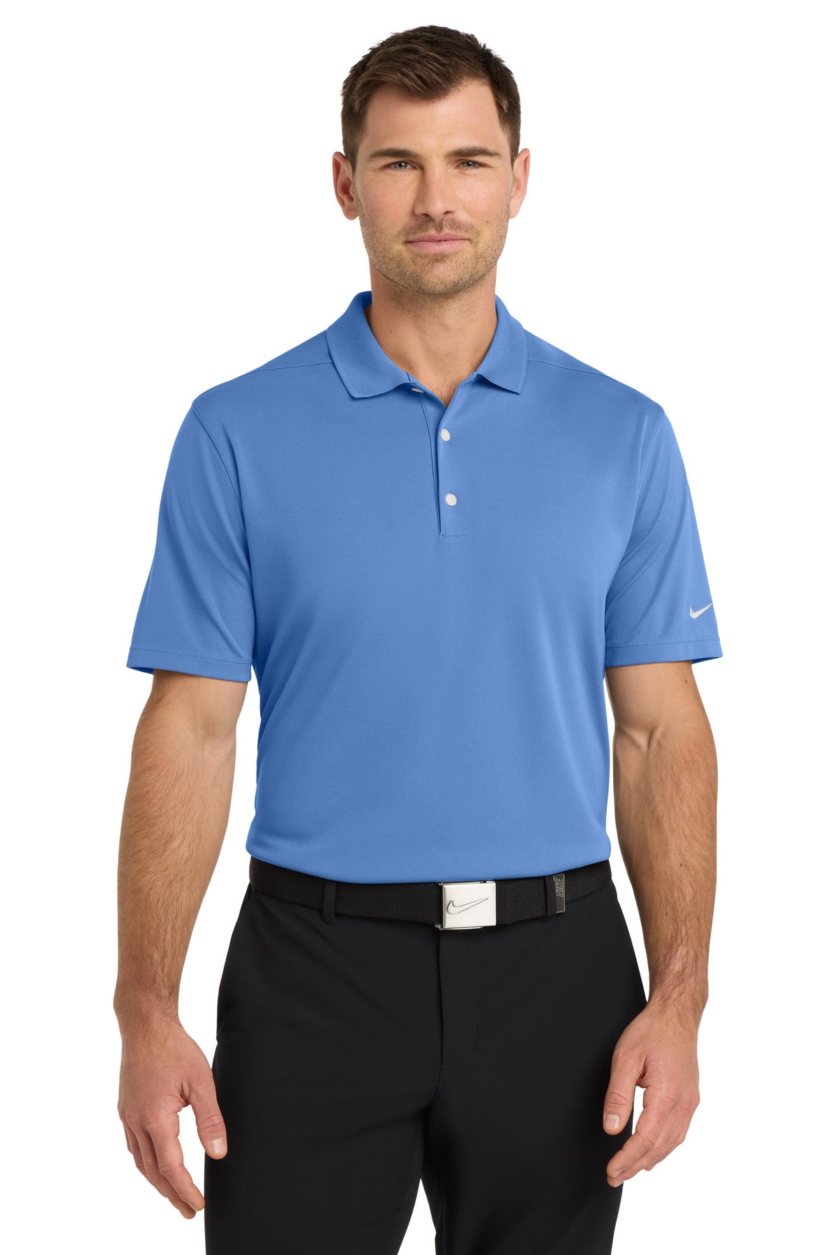 Custom Valor Blue Dri-FIT Micro Pique 2.0 Polo NKDC1963, personalized by SanCanDo Swag in Argyle, TX