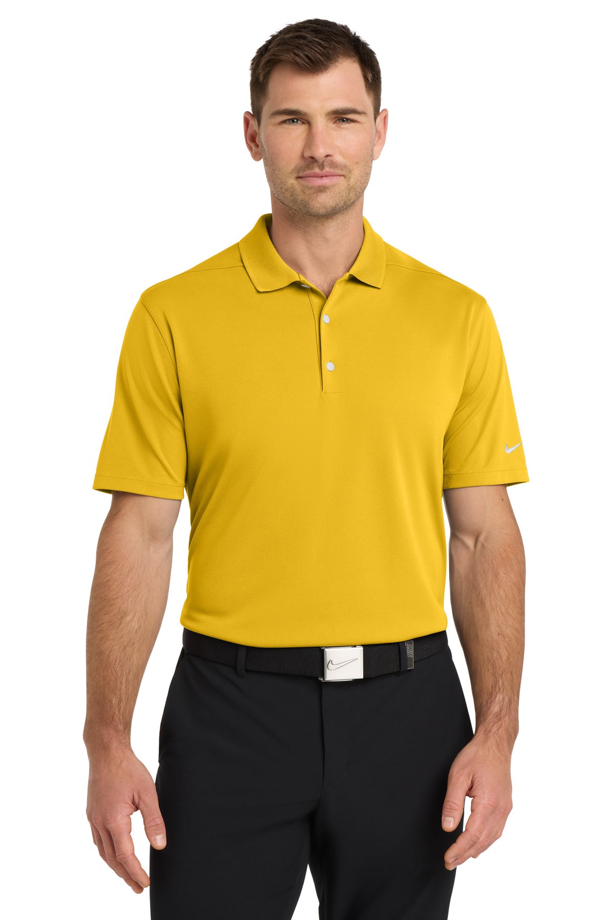 Custom Varsity Maize Dri-FIT Micro Pique 2.0 Polo NKDC1963, personalized by SanCanDo Swag in Argyle, TX
