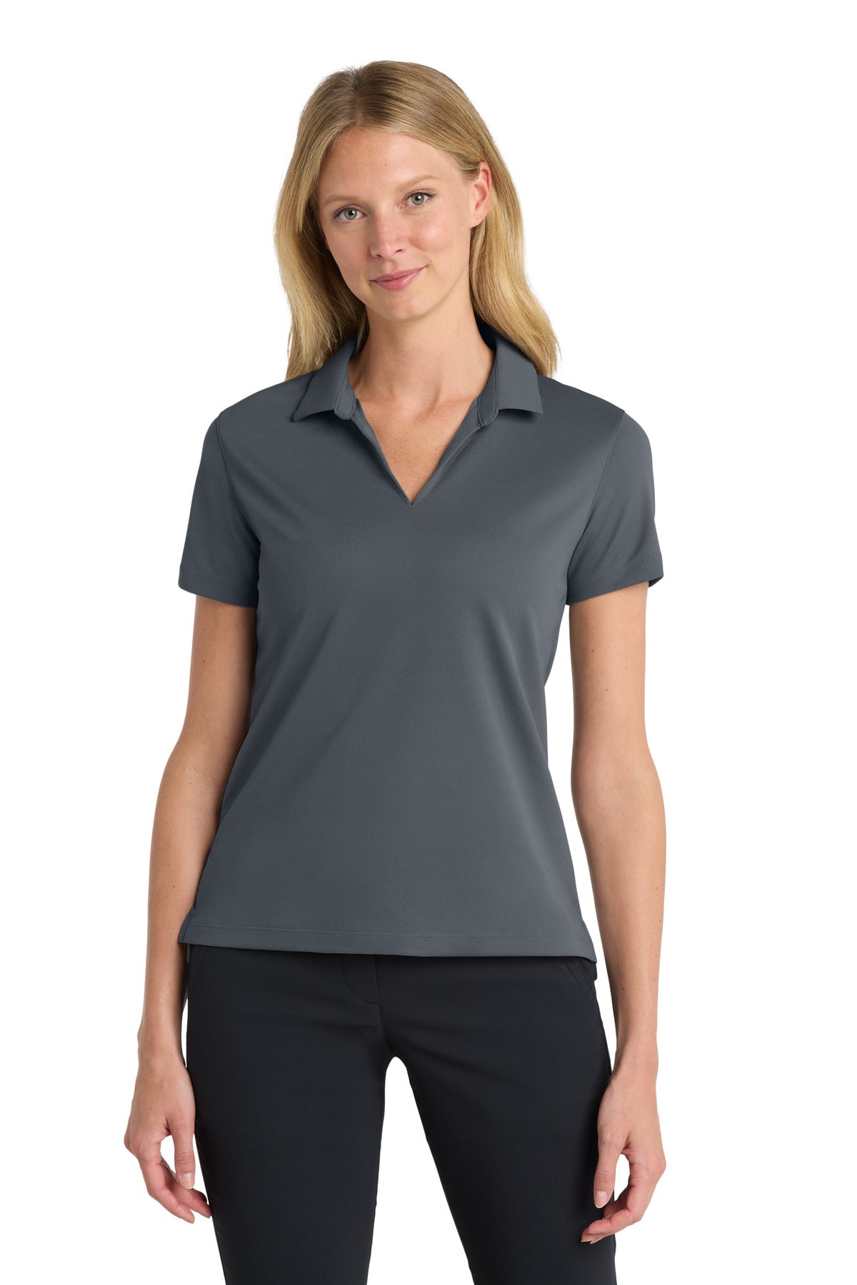 Custom Anthracite Women's Dri-FIT Micro Pique 2.0 Polo NKDC1991, personalized by SanCanDo Swag in Argyle, TX