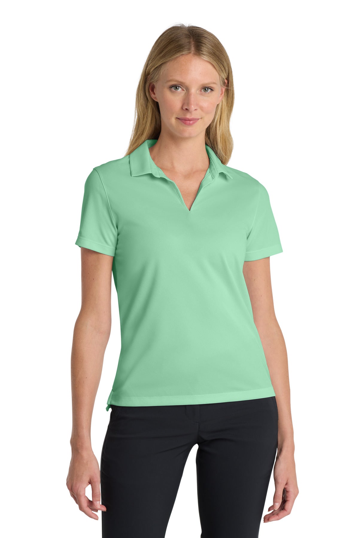 Custom Mint Women's Dri-FIT Micro Pique 2.0 Polo NKDC1991, personalized by SanCanDo Swag in Argyle, TX
