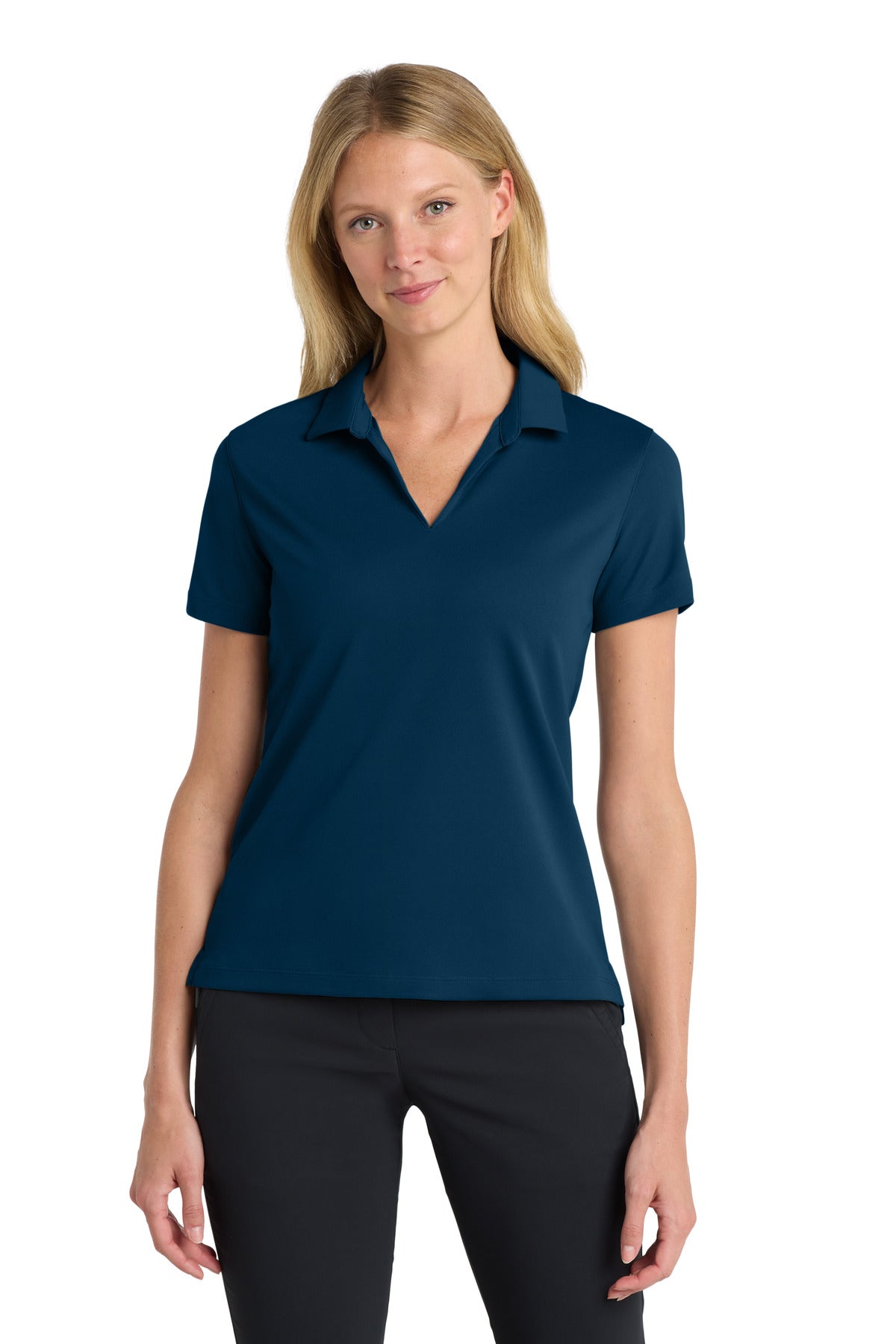 Custom Navy Women's Dri-FIT Micro Pique 2.0 Polo NKDC1991, personalized by SanCanDo Swag in Argyle, TX