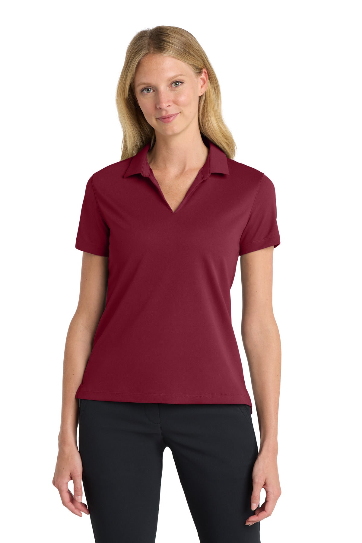 Custom Team Red Women's Dri-FIT Micro Pique 2.0 Polo NKDC1991, personalized by SanCanDo Swag in Argyle, TX