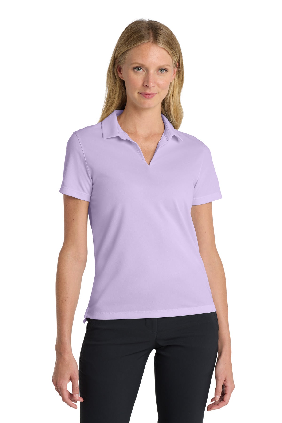 Custom Urban Lilac Women's Dri-FIT Micro Pique 2.0 Polo NKDC1991, personalized by SanCanDo Swag in Argyle, TX