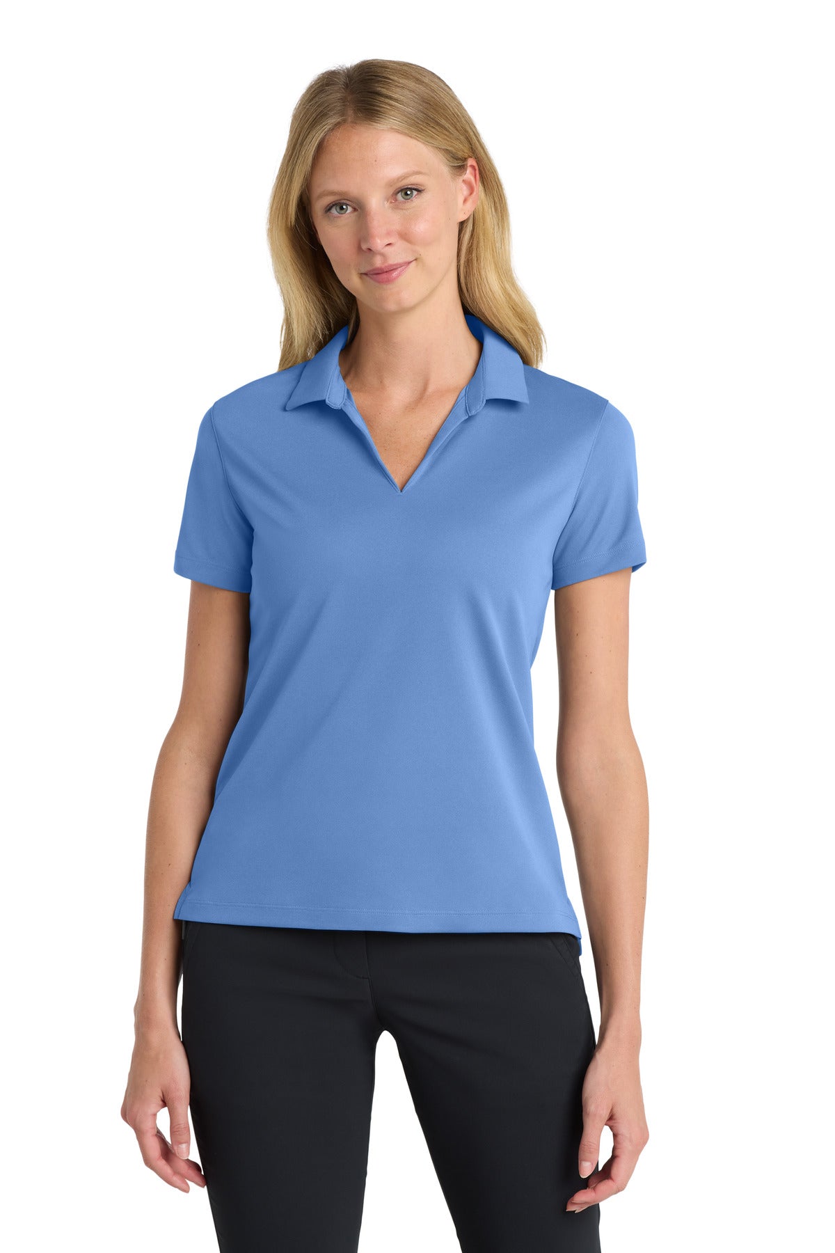 Custom Valor Blue Women's Dri-FIT Micro Pique 2.0 Polo NKDC1991, personalized by SanCanDo Swag in Argyle, TX