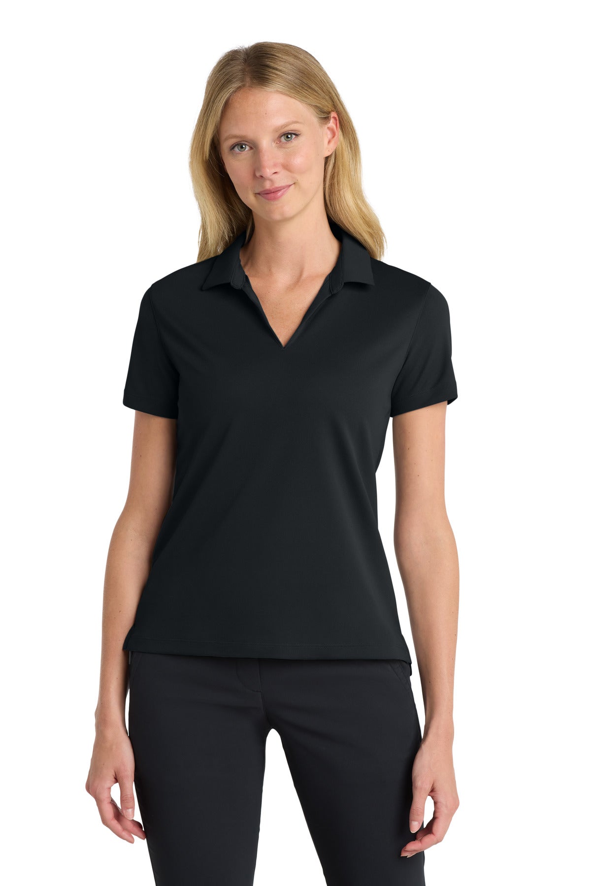 Custom Black Women's Dri-FIT Micro Pique 2.0 Polo NKDC1991, personalized by SanCanDo Swag in Argyle, TX