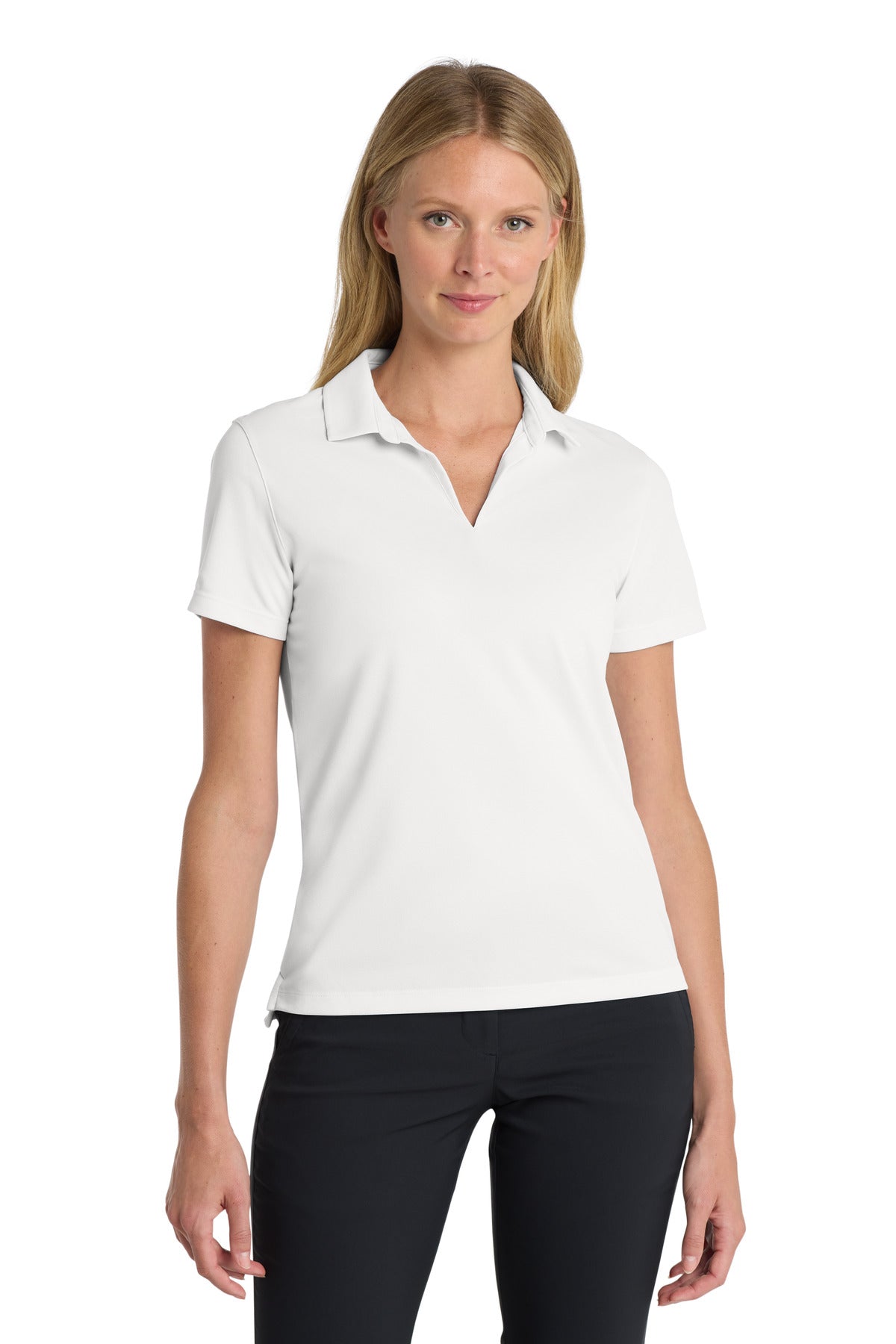 Custom White Women's Dri-FIT Micro Pique 2.0 Polo NKDC1991, personalized by SanCanDo Swag in Argyle, TX