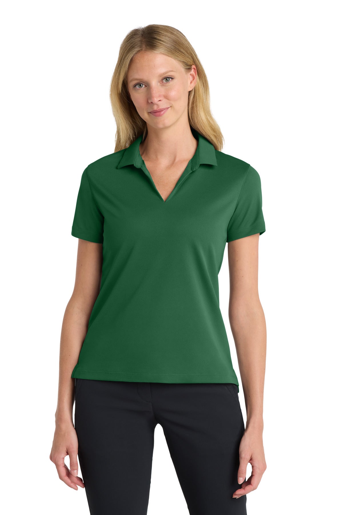 Custom Gorge Green Women's Dri-FIT Micro Pique 2.0 Polo NKDC1991, personalized by SanCanDo Swag in Argyle, TX