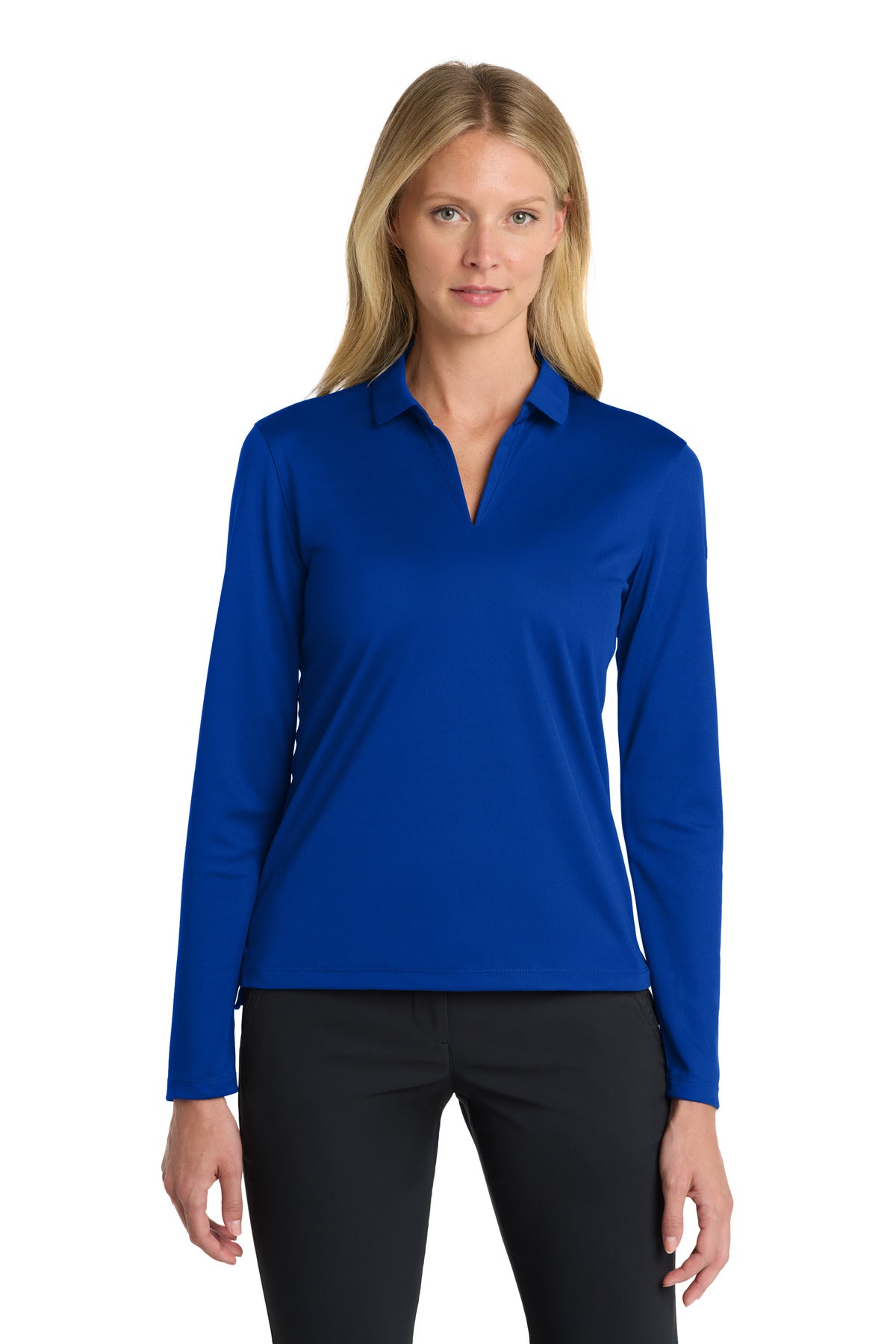 Custom Game Royal Dri-FIT Micro Pique 2.0 Long Sleeve Polo NKDC2105, personalized by SanCanDo Swag in Argyle, TX