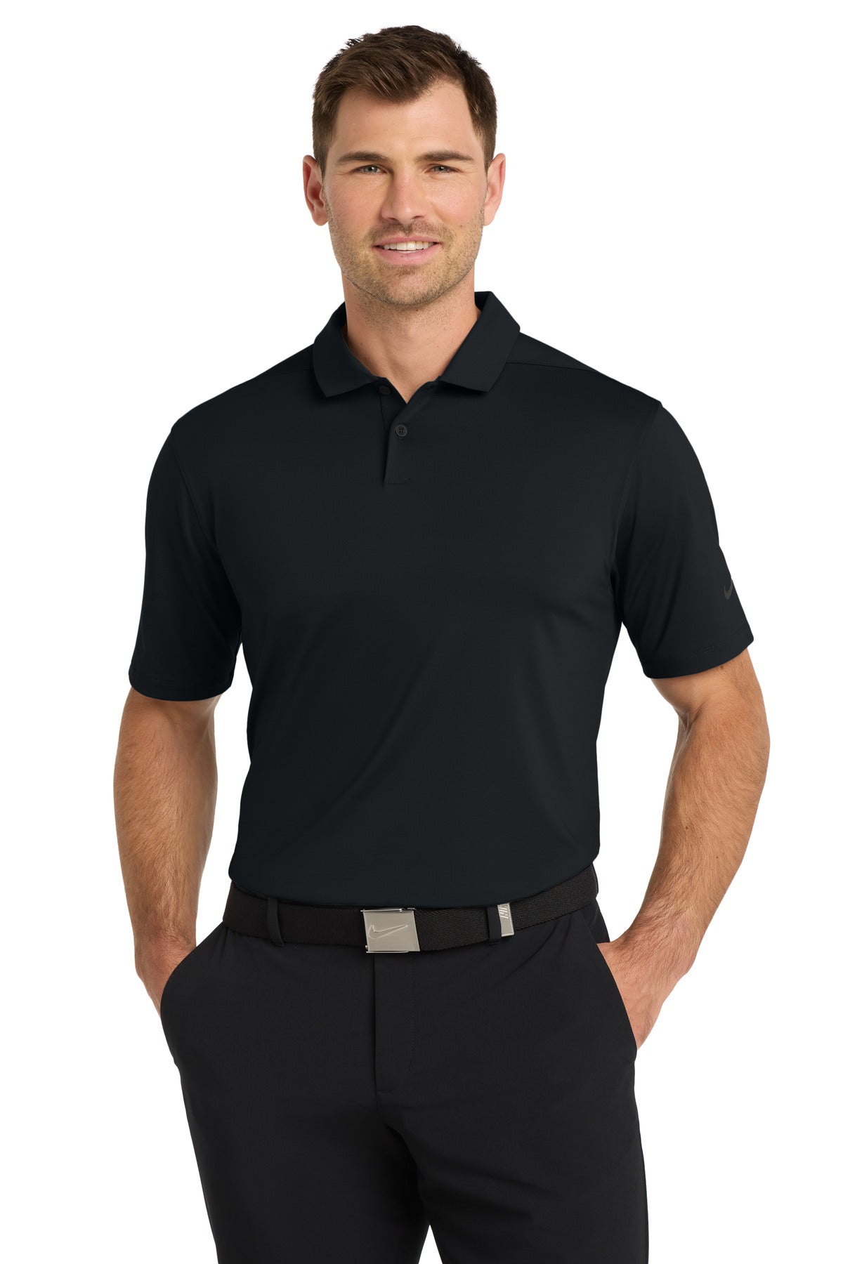 Custom Black Dri-FIT Vapor Polo NKDC2108, personalized by SanCanDo Swag in Argyle, TX