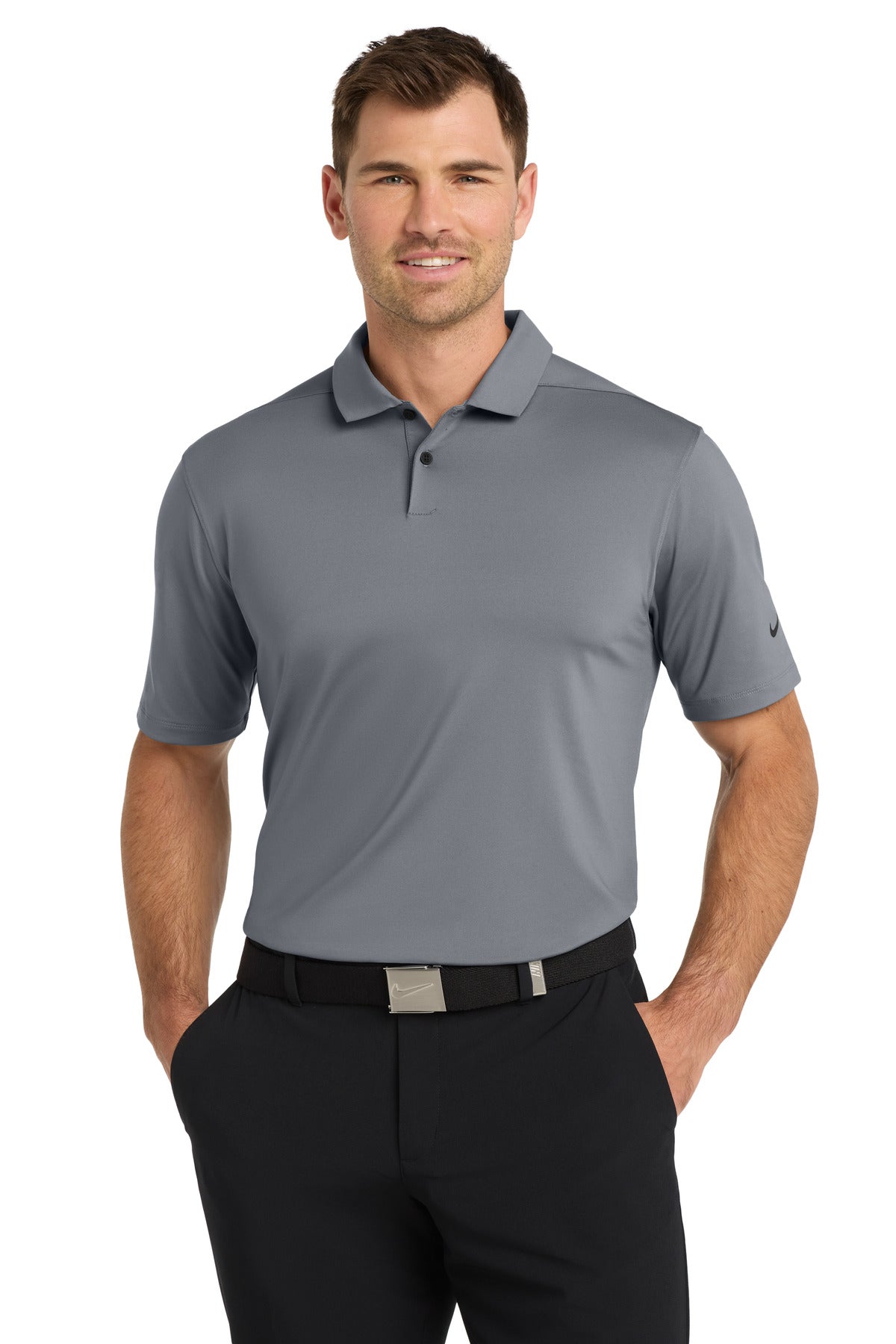 Custom Cool Grey Dri-FIT Vapor Polo NKDC2108, personalized by SanCanDo Swag in Argyle, TX