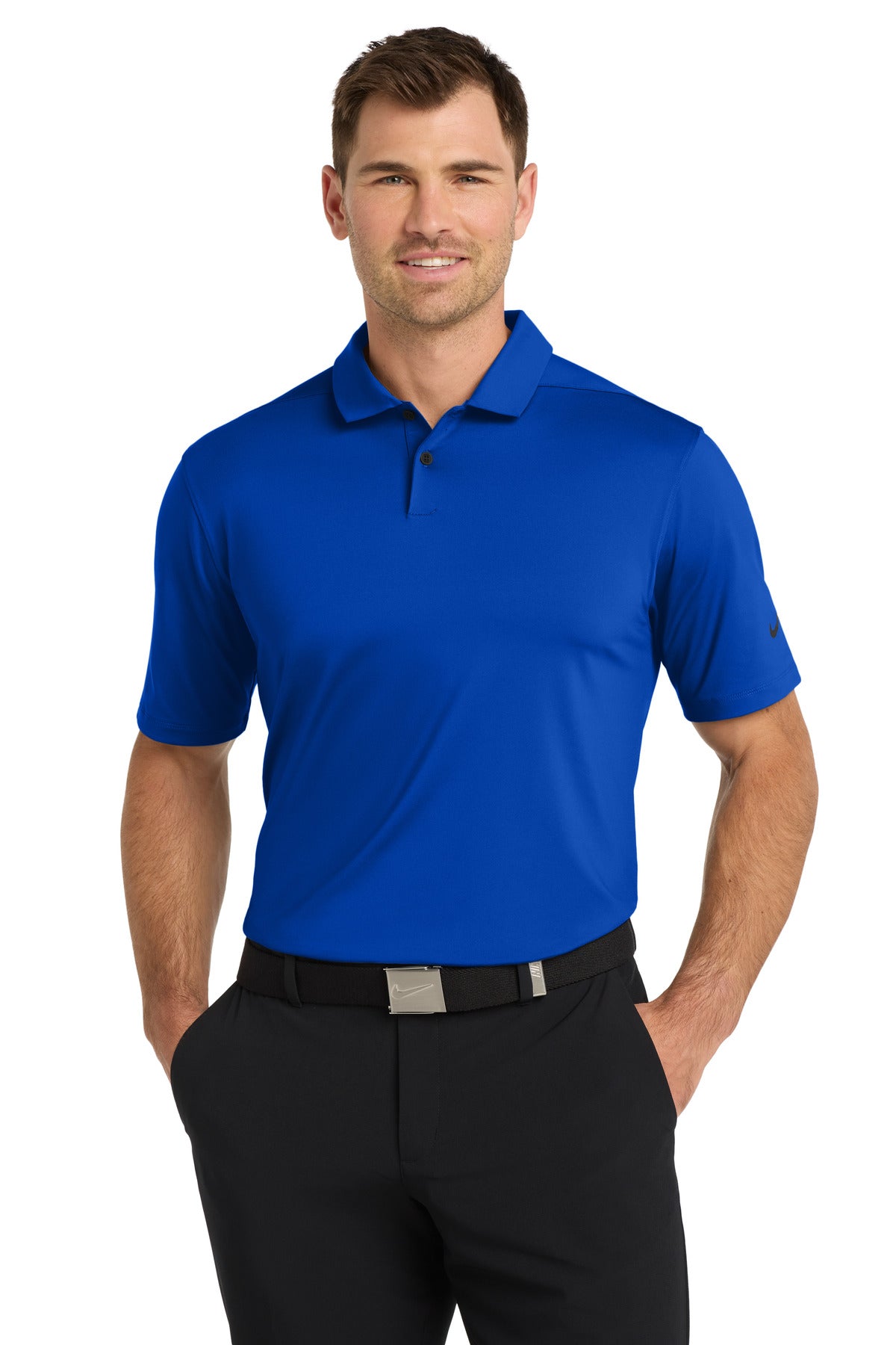 Custom Game Royal Dri-FIT Vapor Polo NKDC2108, personalized by SanCanDo Swag in Argyle, TX