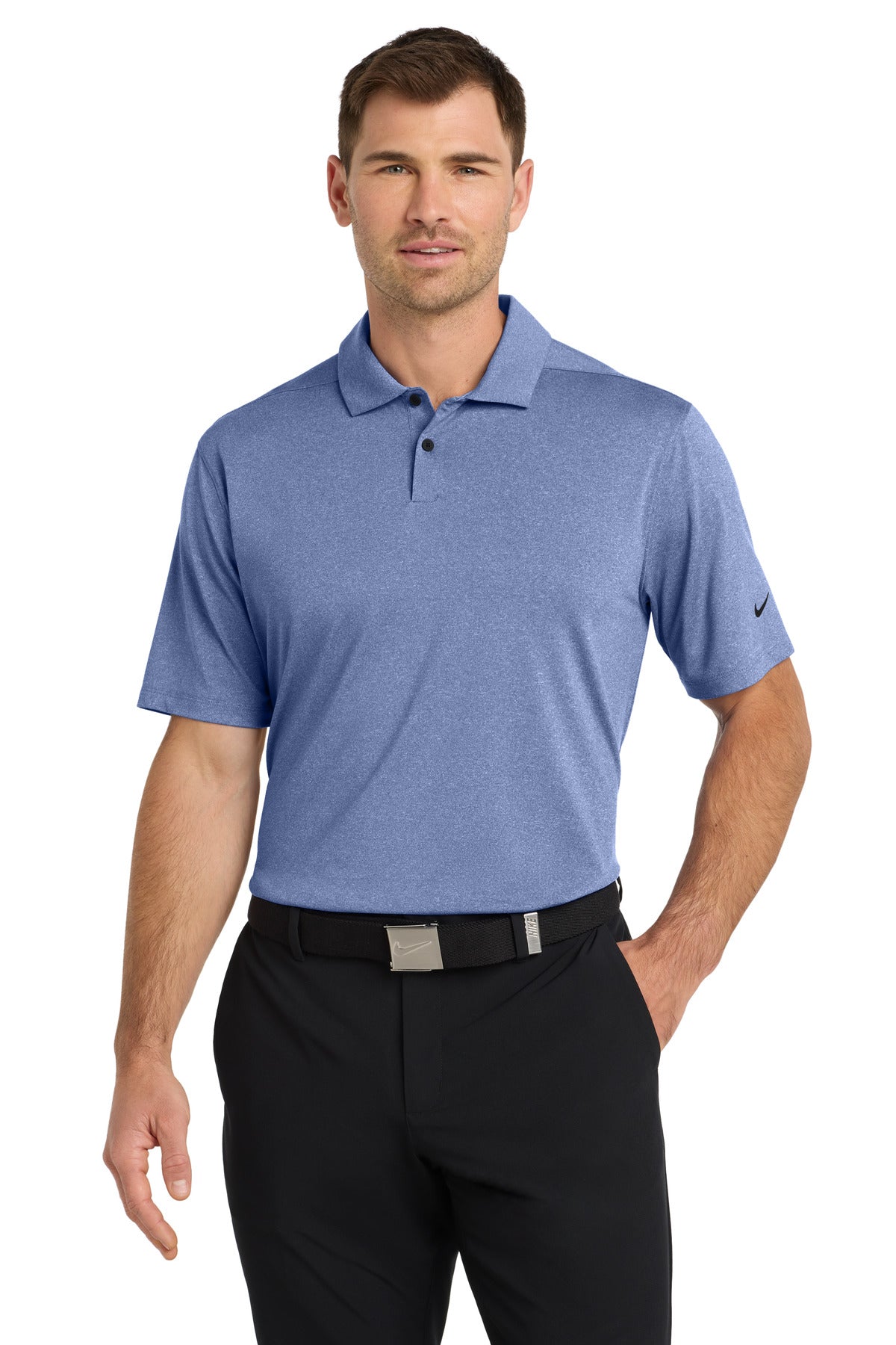 Custom Game Royal Heather Dri-FIT Vapor Polo NKDC2108, personalized by SanCanDo Swag in Argyle, TX