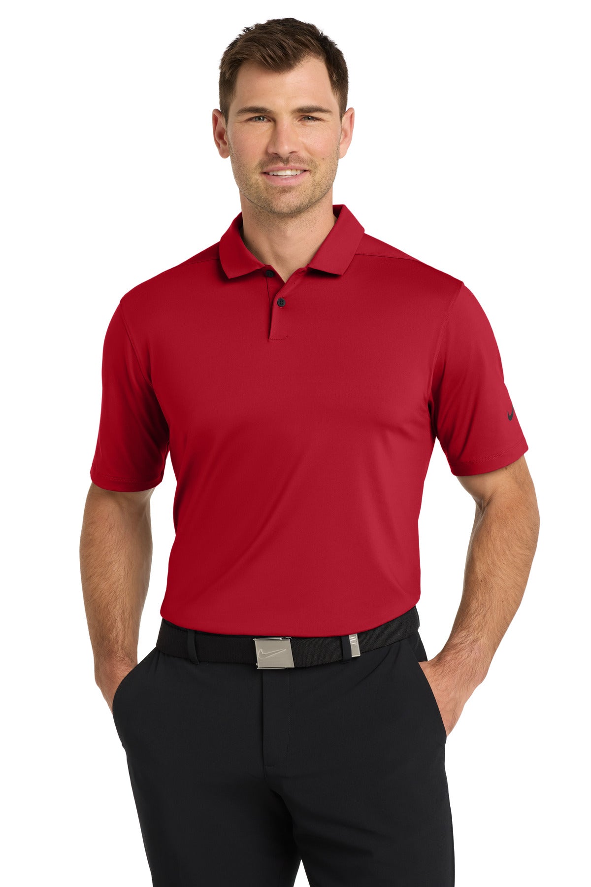 Custom Gym Red Dri-FIT Vapor Polo NKDC2108, personalized by SanCanDo Swag in Argyle, TX