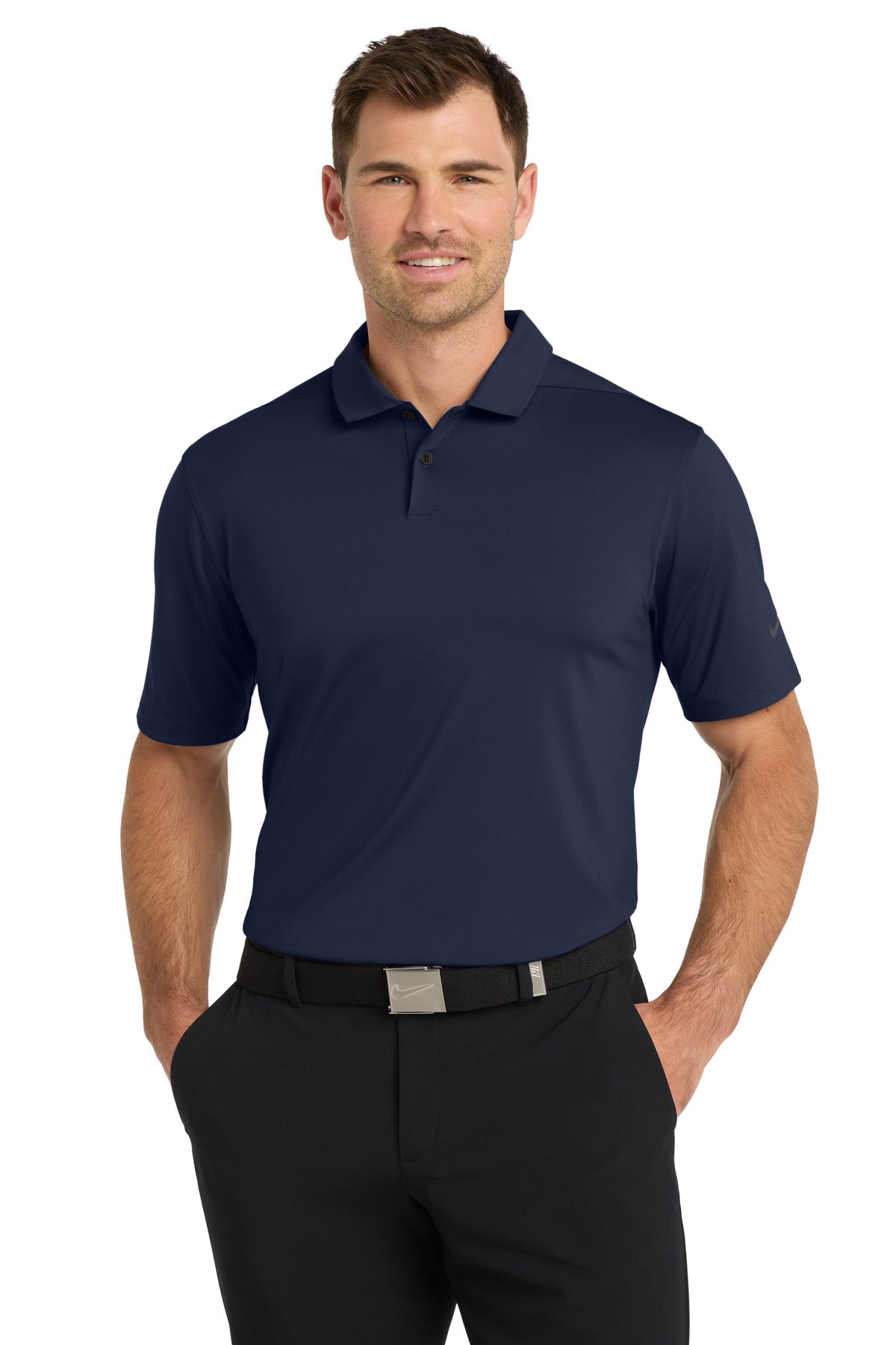 Custom Midnight Navy Dri-FIT Vapor Polo NKDC2108, personalized by SanCanDo Swag in Argyle, TX