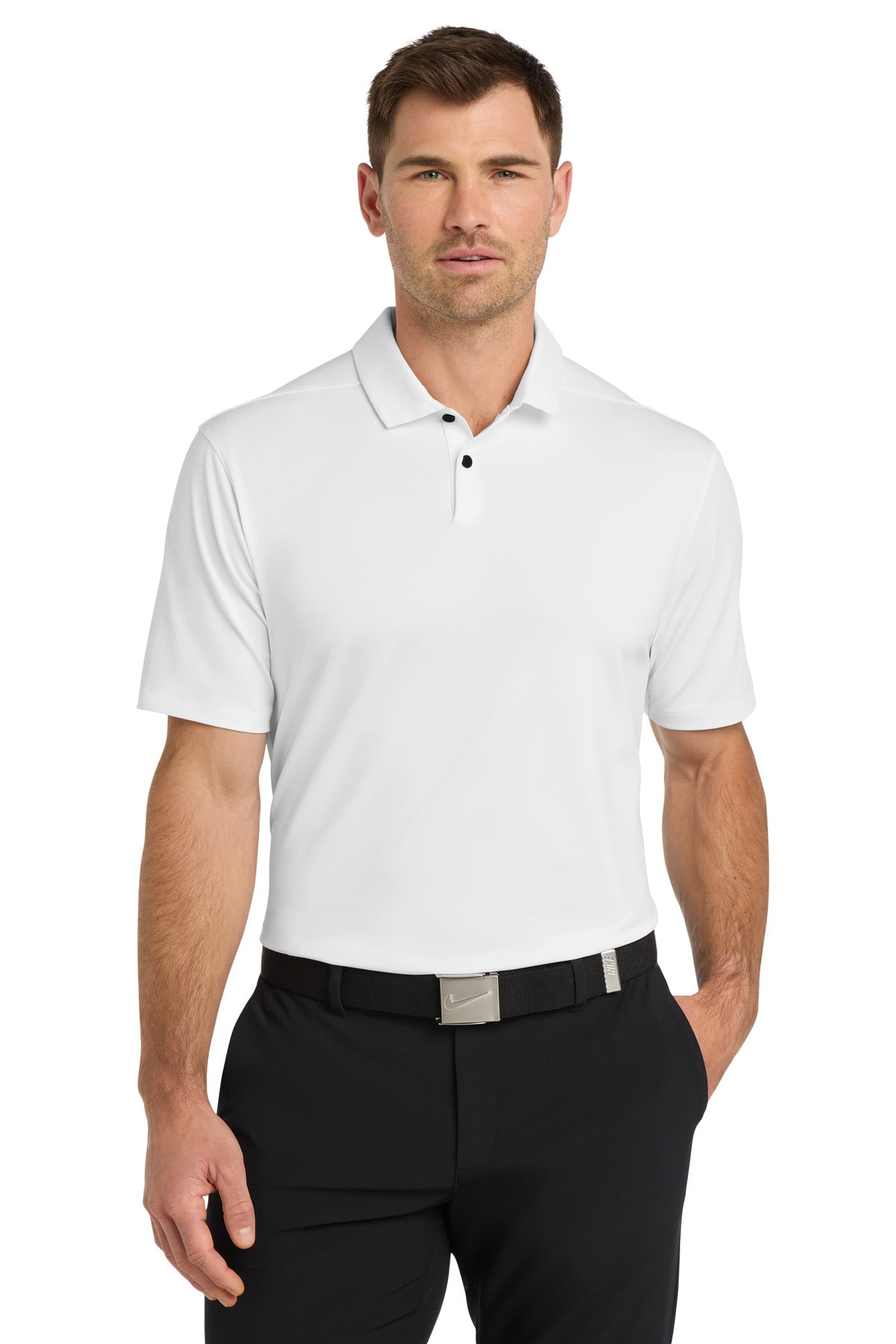 Custom White Dri-FIT Vapor Polo NKDC2108, personalized by SanCanDo Swag in Argyle, TX