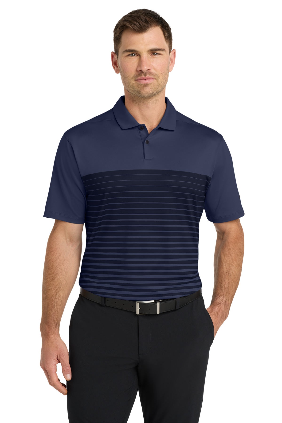 Custom Midnight Navy Dri-FIT Vapor Block Polo NKDC2114, personalized by SanCanDo Swag in Argyle, TX