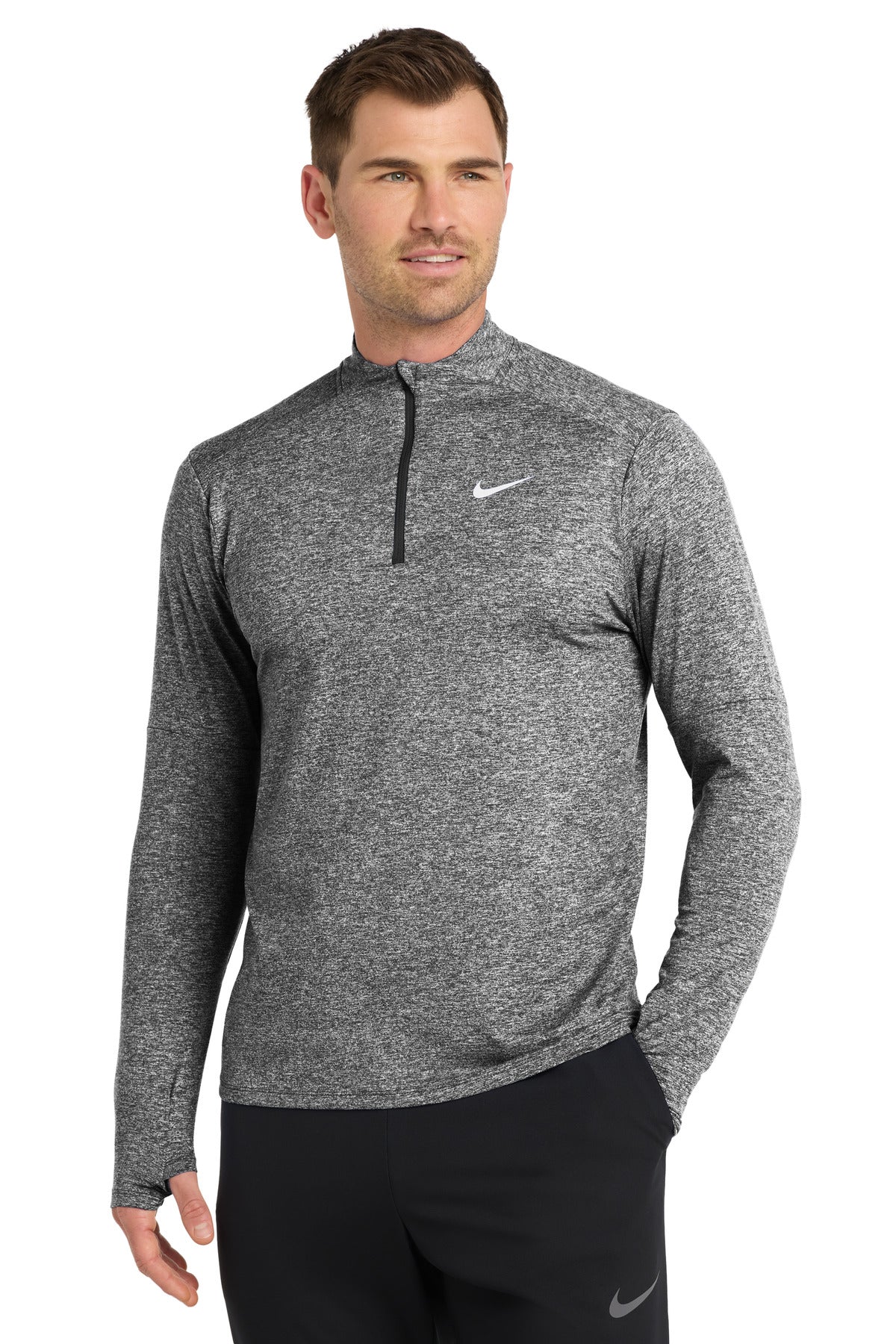 Custom Black Heather Dri-FIT Element 1/2-Zip Top NKDH4949, personalized by SanCanDo Swag in Argyle, TX