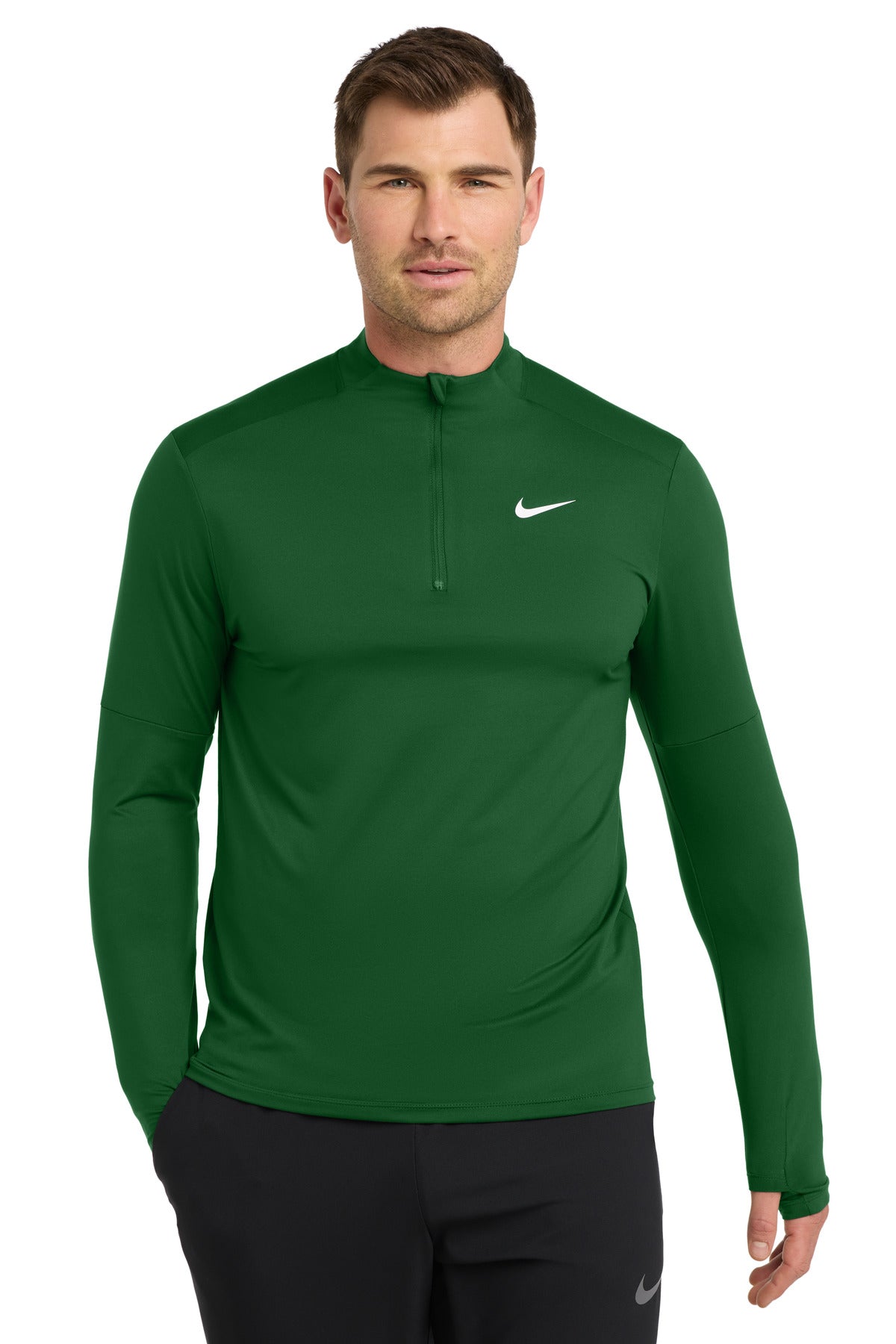 Custom Dark Green Dri-FIT Element 1/2-Zip Top NKDH4949, personalized by SanCanDo Swag in Argyle, TX