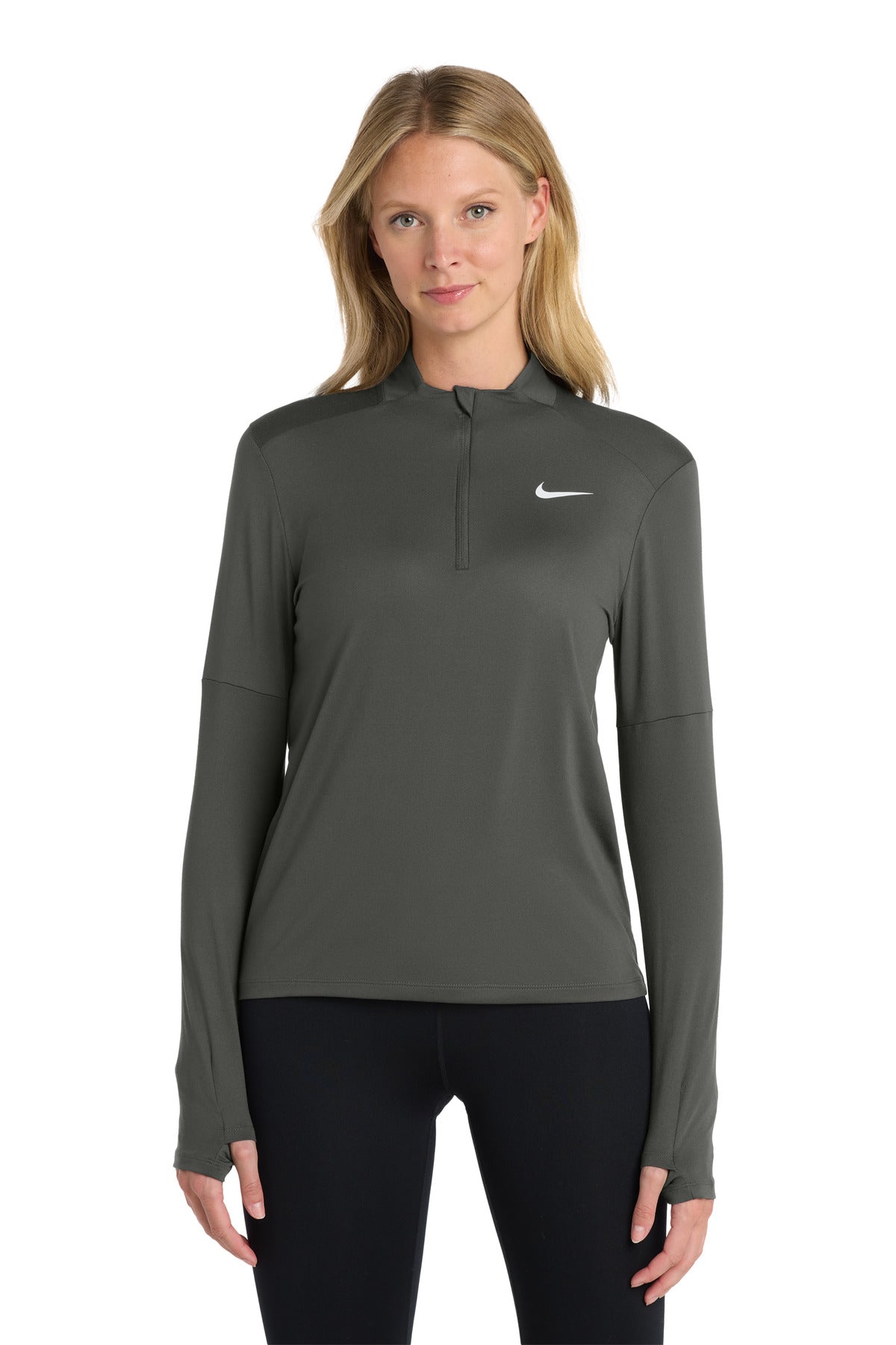 Custom Anthracite Women's Dri-FIT Element 1/2-Zip Top NKDH4951, personalized by SanCanDo Swag in Argyle, TX