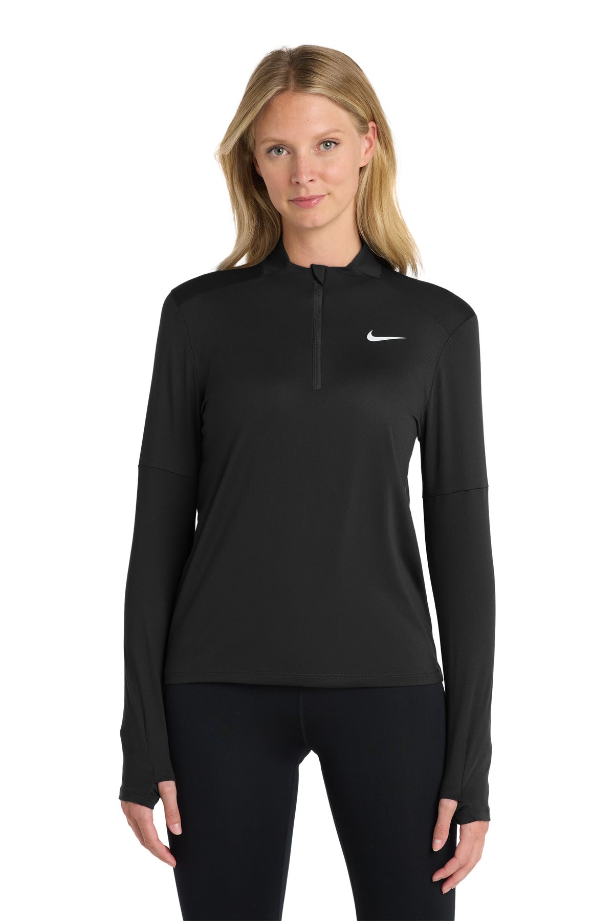 Custom Black Women's Dri-FIT Element 1/2-Zip Top NKDH4951, personalized by SanCanDo Swag in Argyle, TX