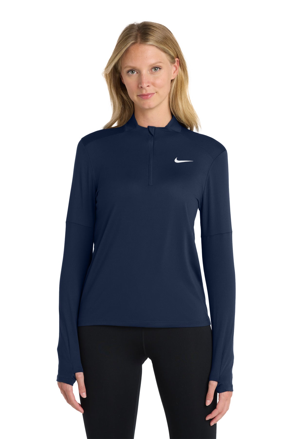 Custom Navy Women's Dri-FIT Element 1/2-Zip Top NKDH4951, personalized by SanCanDo Swag in Argyle, TX