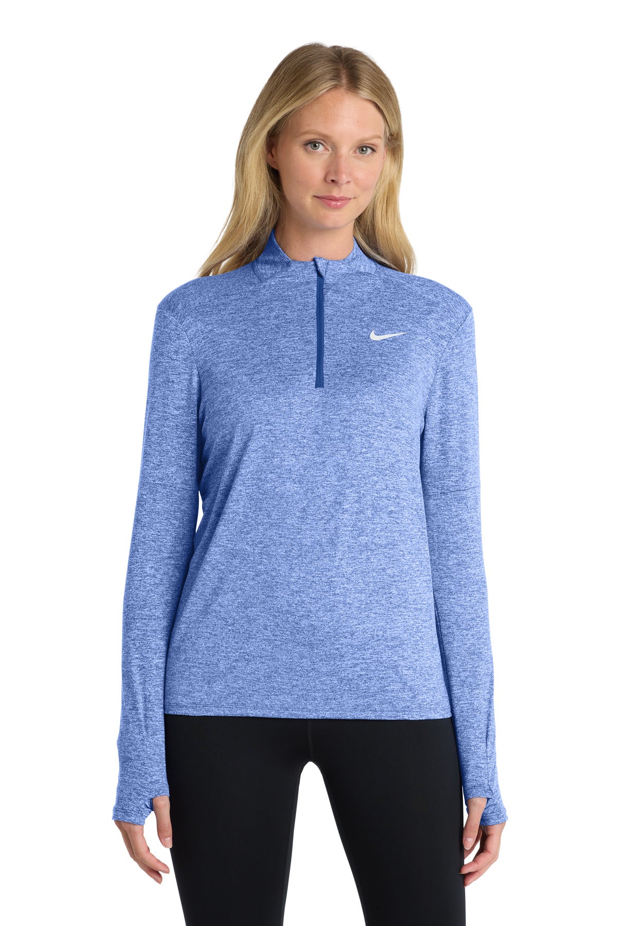 Custom Royal Heather Women's Dri-FIT Element 1/2-Zip Top NKDH4951, personalized by SanCanDo Swag in Argyle, TX