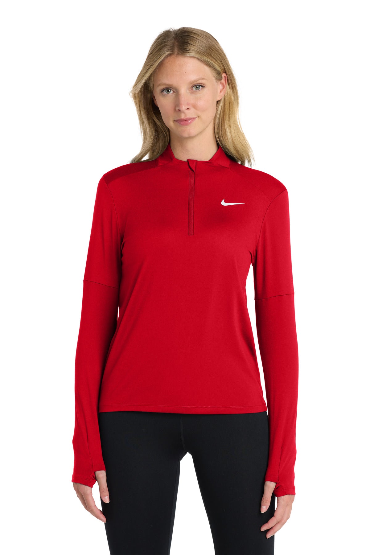 Custom Scarlet Women's Dri-FIT Element 1/2-Zip Top NKDH4951, personalized by SanCanDo Swag in Argyle, TX