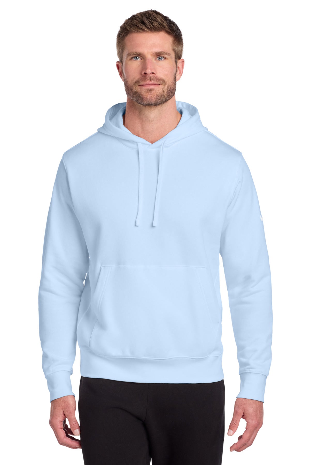 Custom Hydrogen Blue Club Fleece Sleeve Swoosh Pullover Hoodie NKDR1499, personalized by SanCanDo Swag in Argyle, TX
