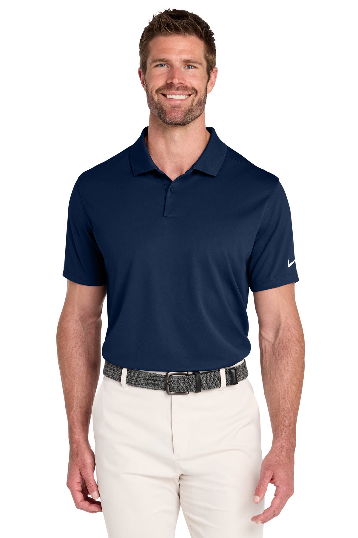 Custom College Navy Victory Solid Polo NKDX6684, personalized by SanCanDo Swag in Argyle, TX