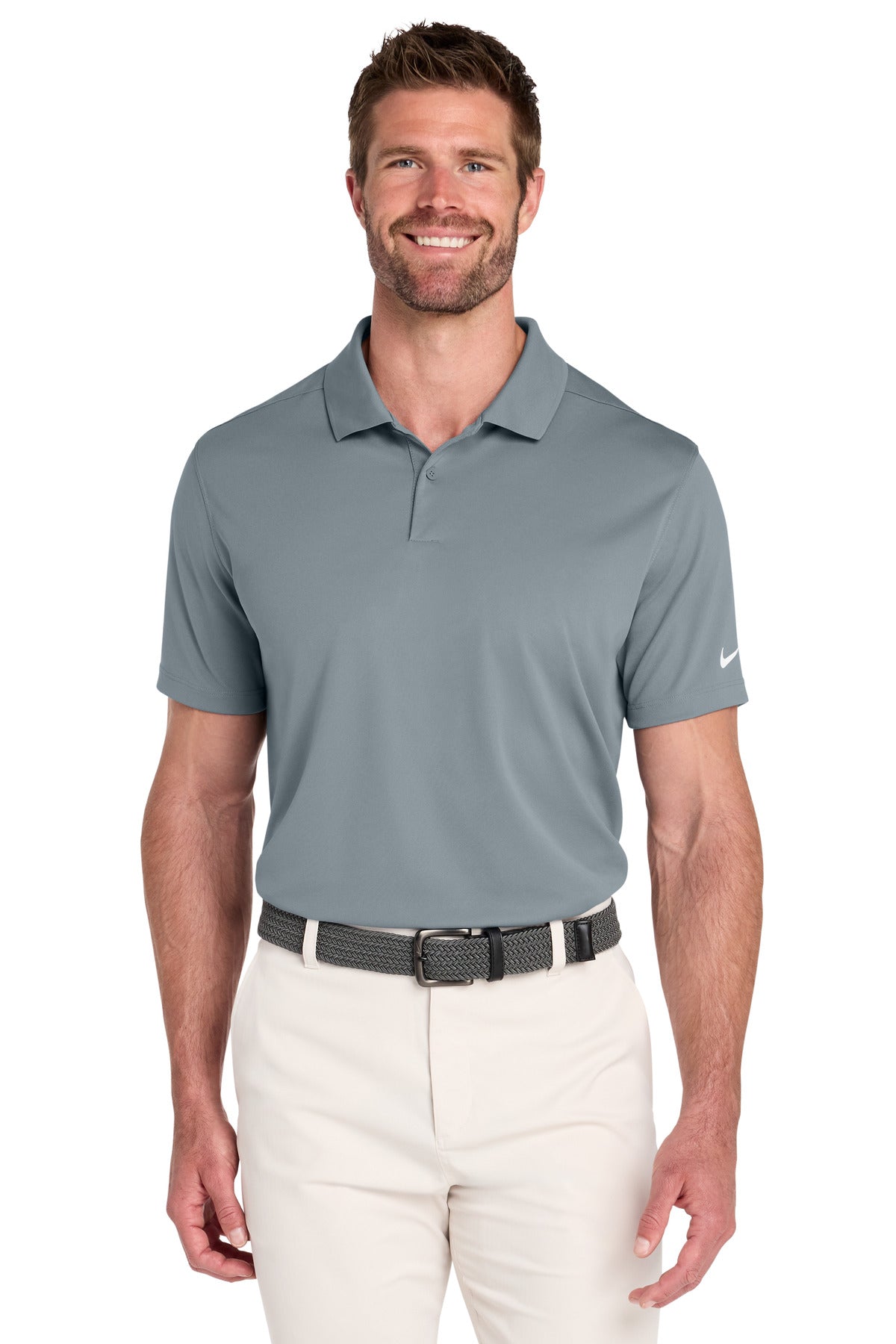 Custom Cool Grey Victory Solid Polo NKDX6684, personalized by SanCanDo Swag in Argyle, TX